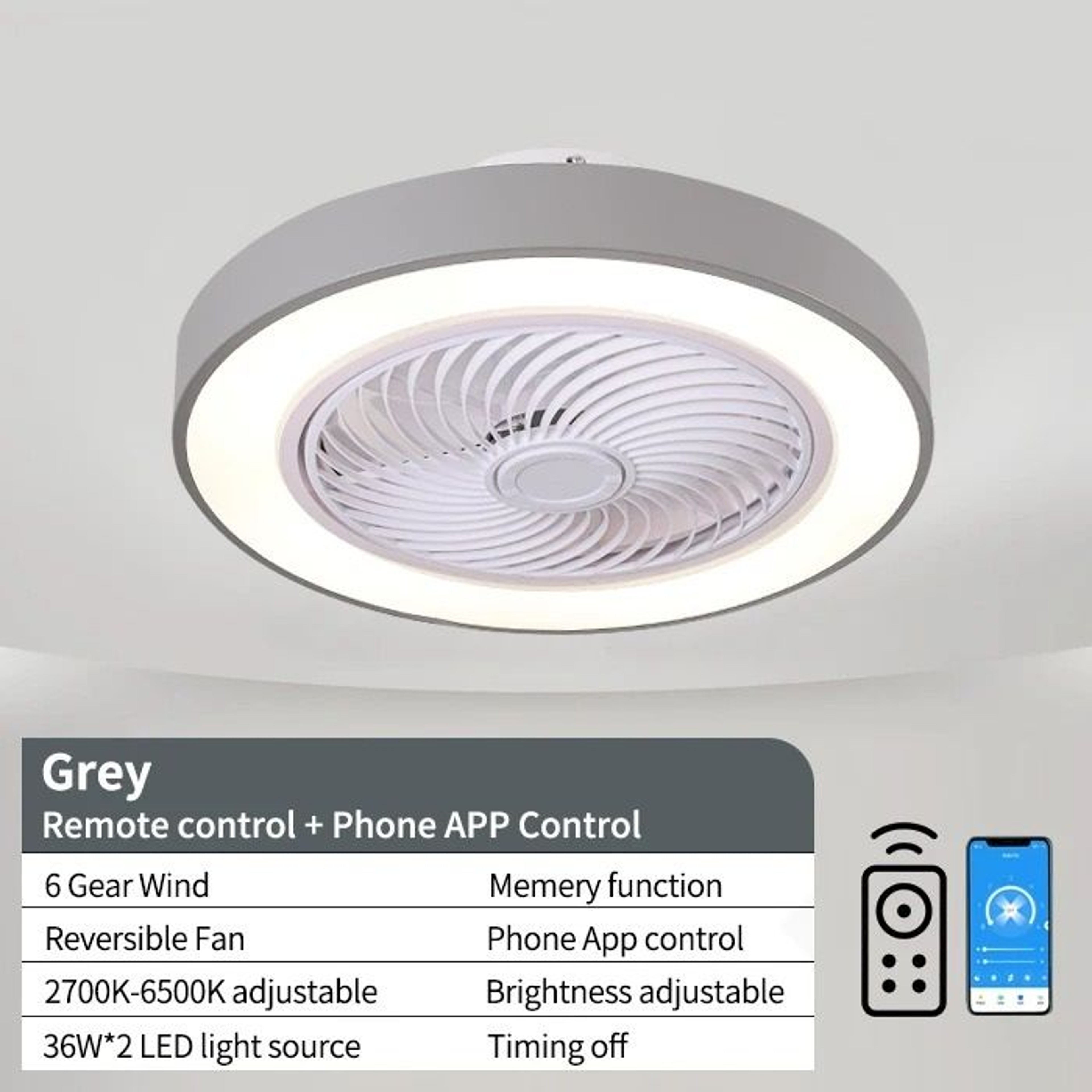 Integrated Modern Ceiling Fan  LED Light System 8