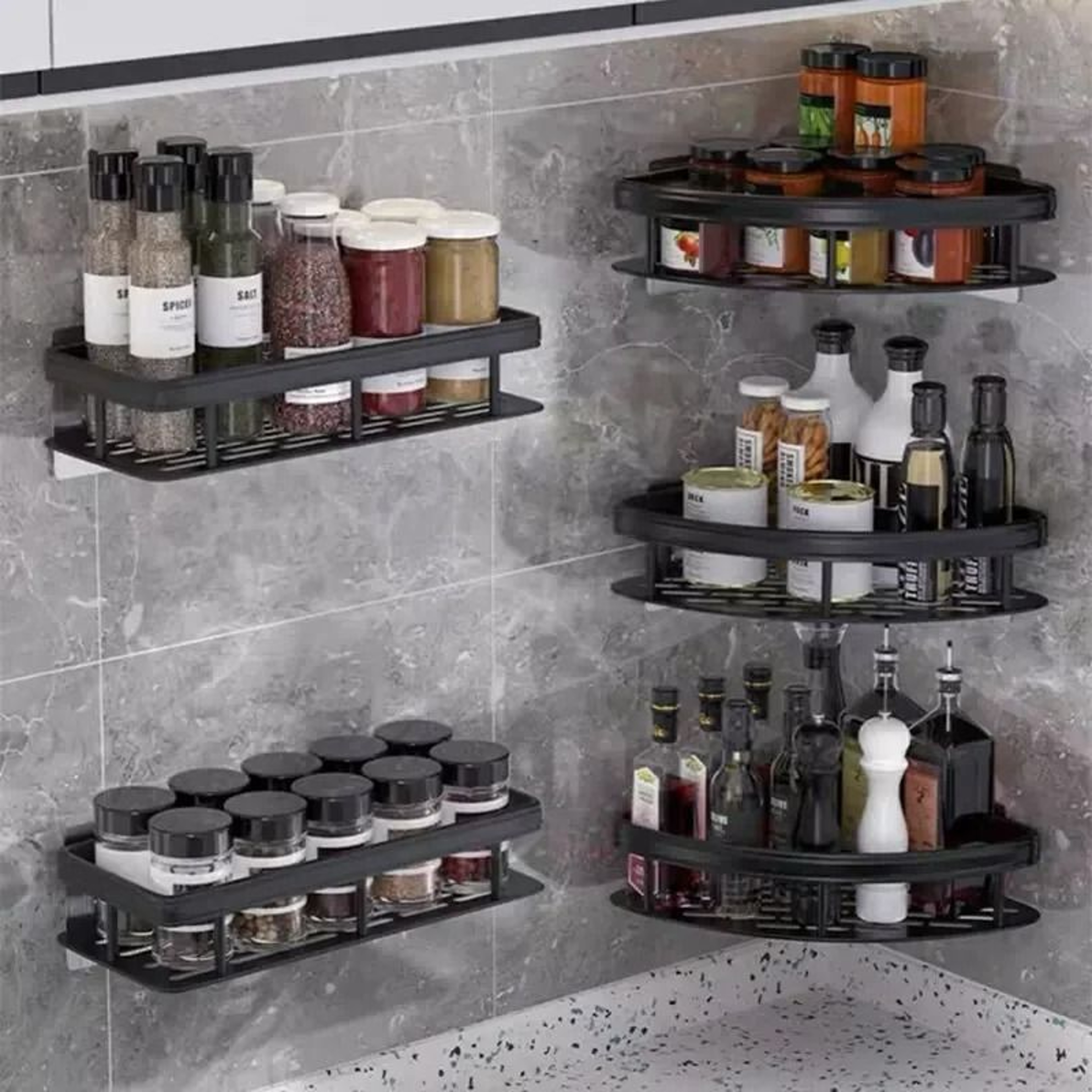 NoDrill Aluminum Bathroom Storage Rack 3