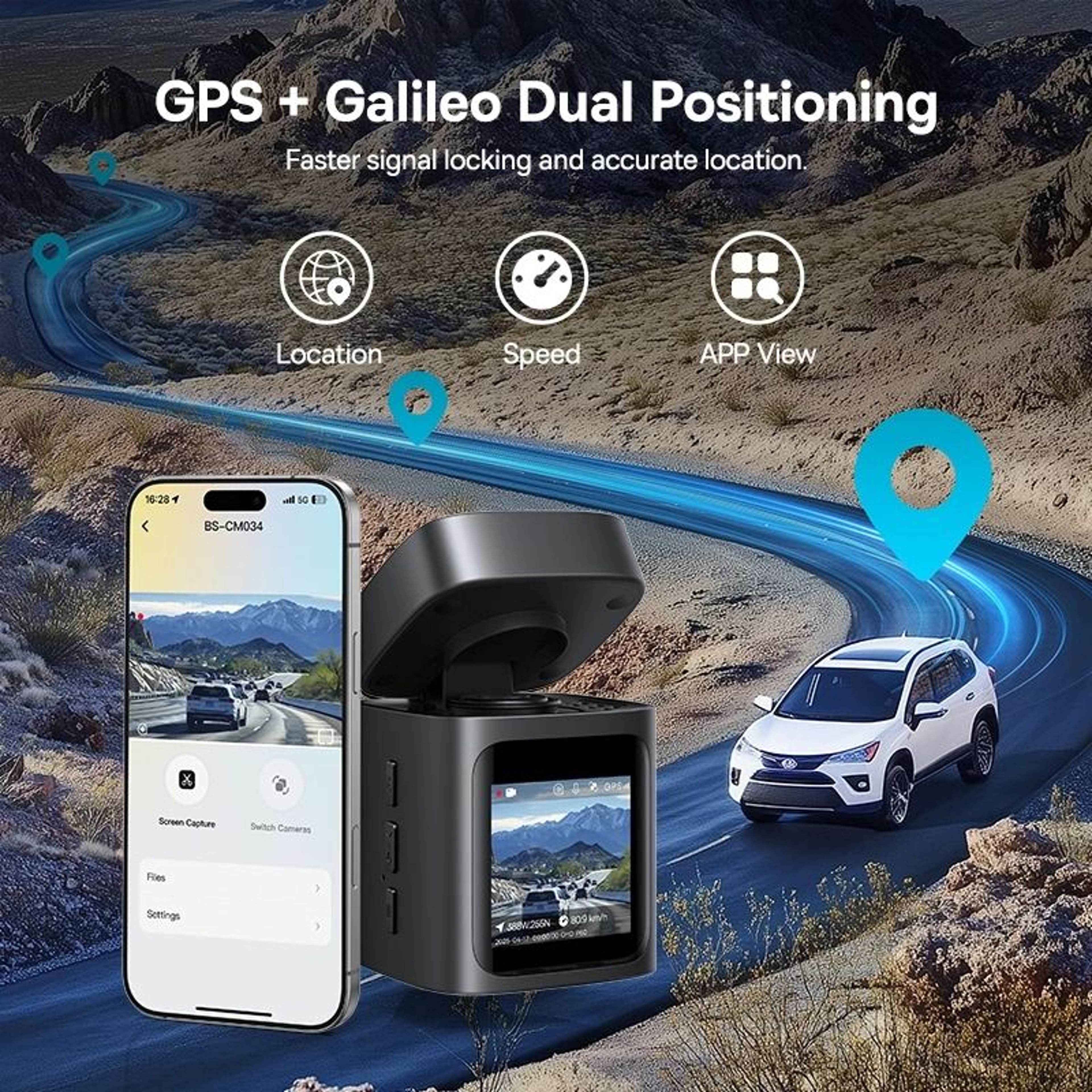 3K DualChannel Dash Cam With Integrated GPS 4
