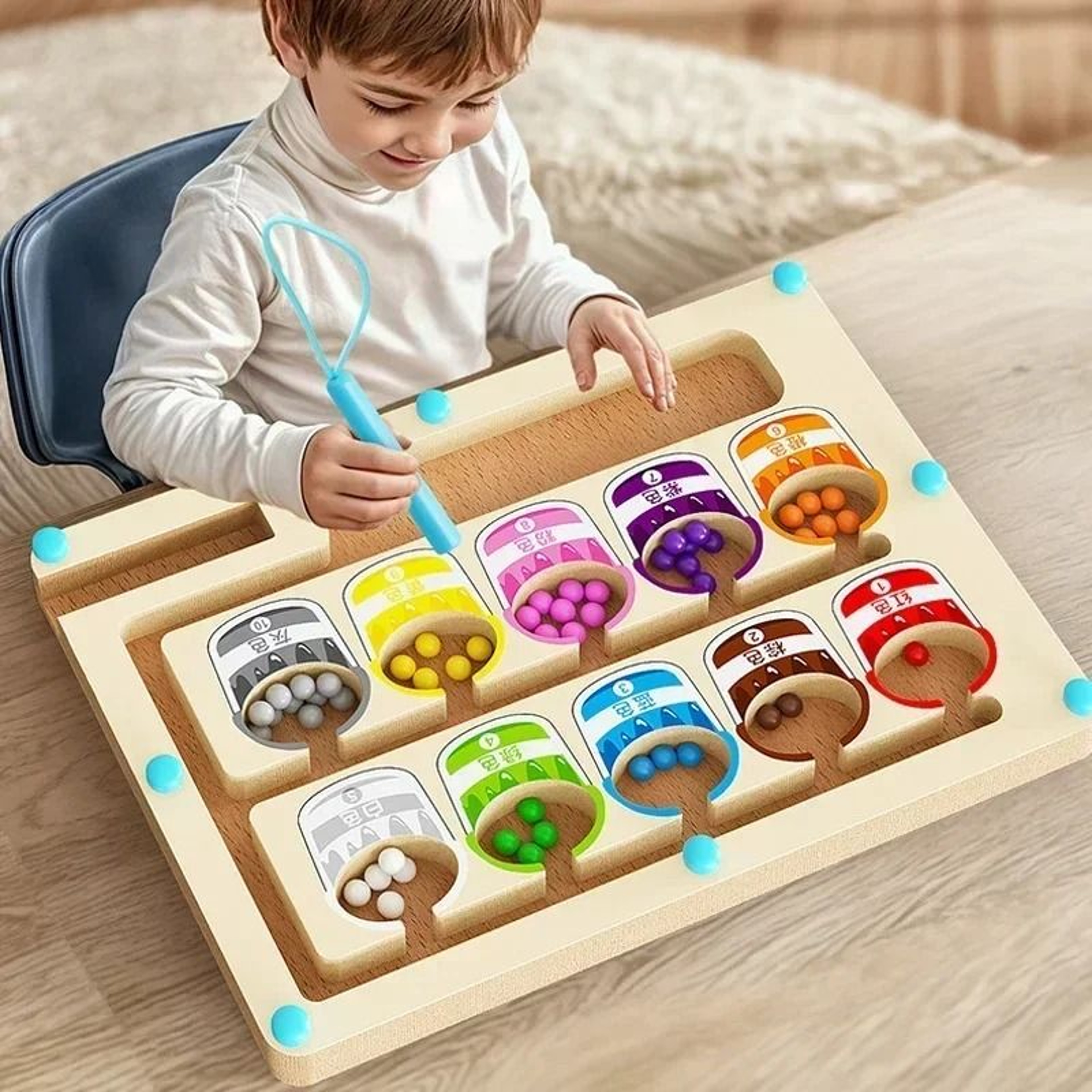 Montessori Magnetic Color  Logic Maze Board 6