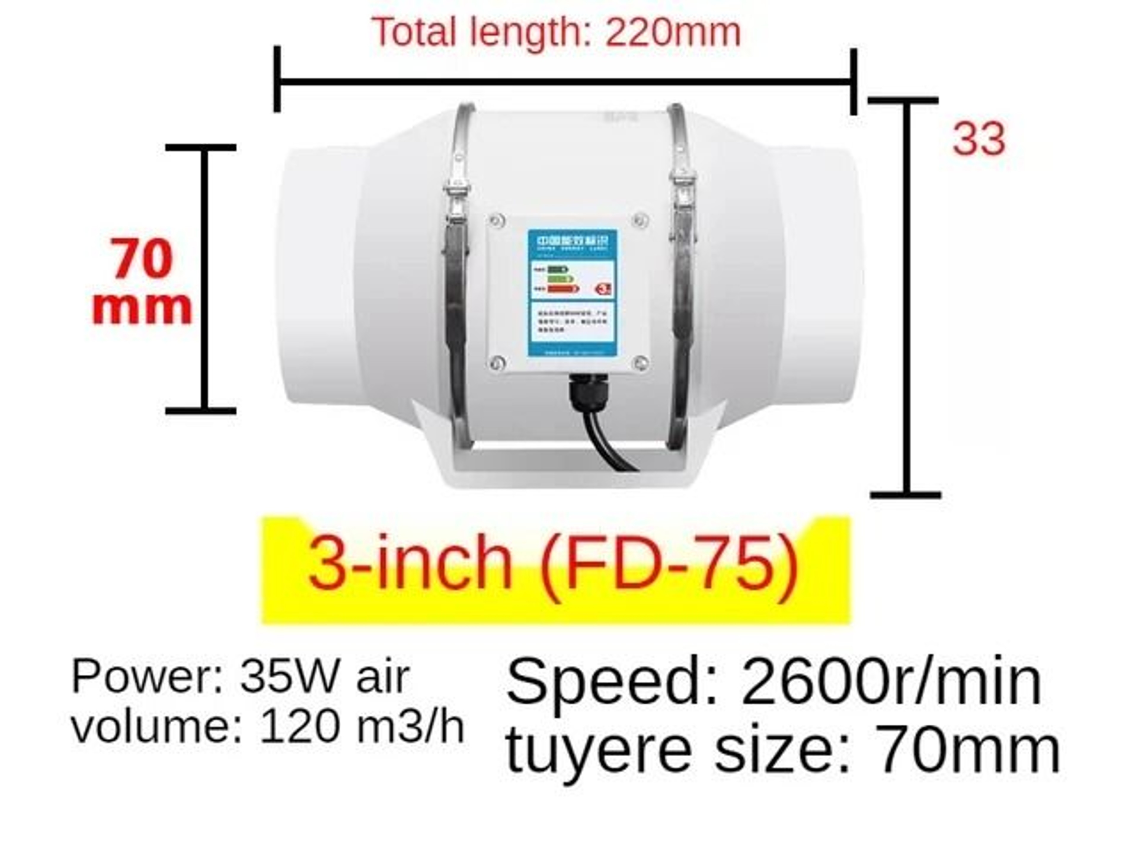 HighPerformance Inline Duct  WallMounted Exhaust Fan 7