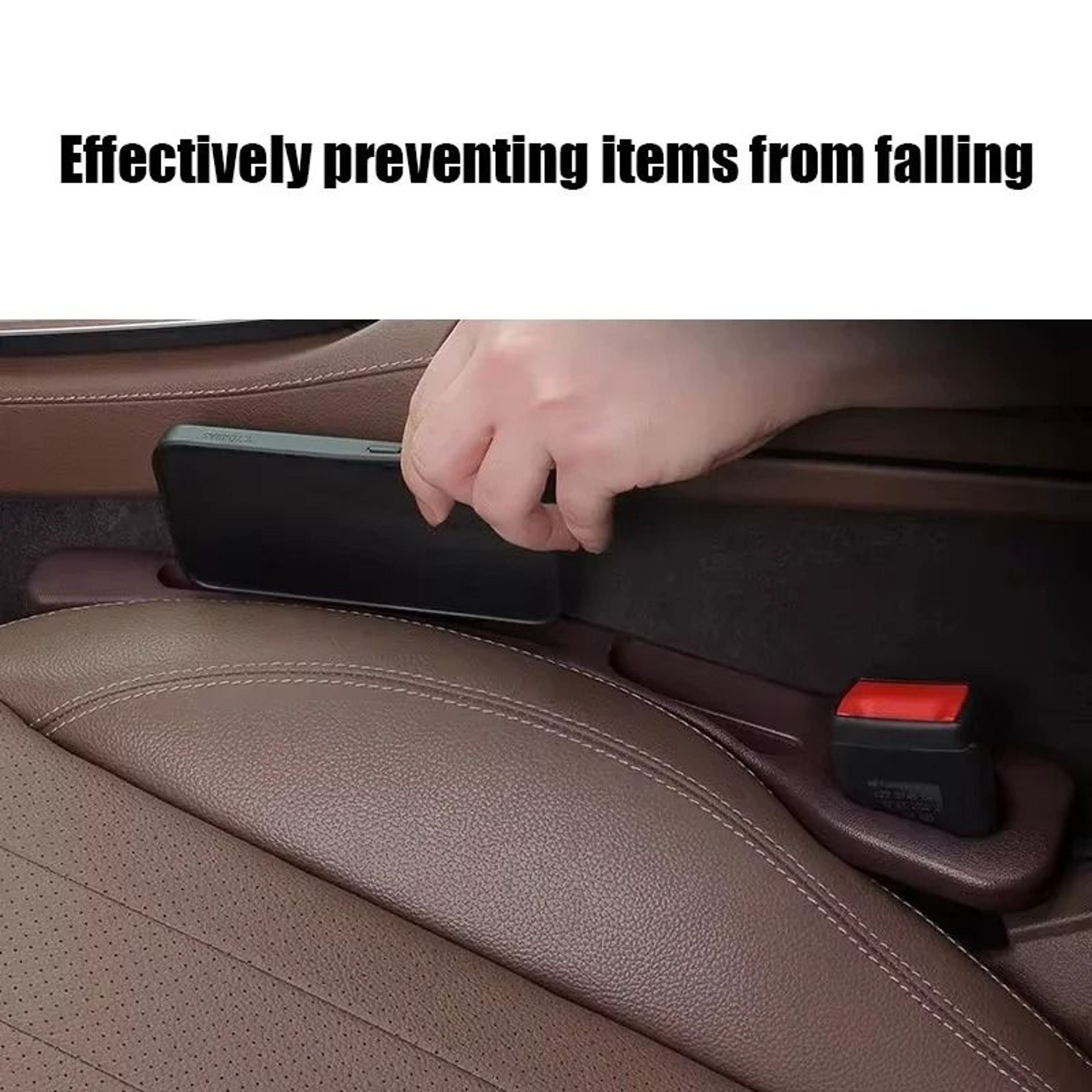 Universal PU Leather Car Seat Gap Organizer Set 4