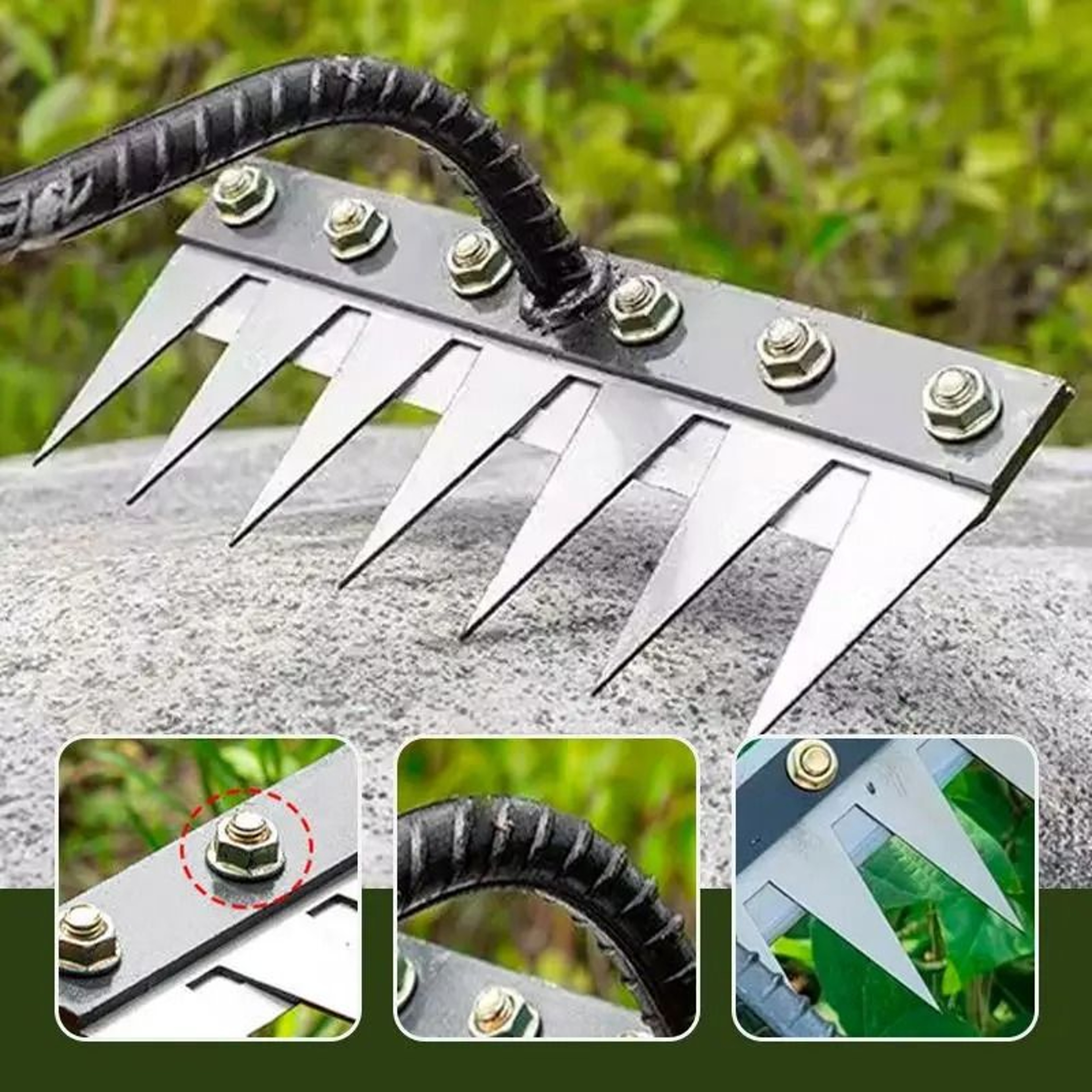 HeavyDuty Carbon Steel Garden Harrow Rake 5