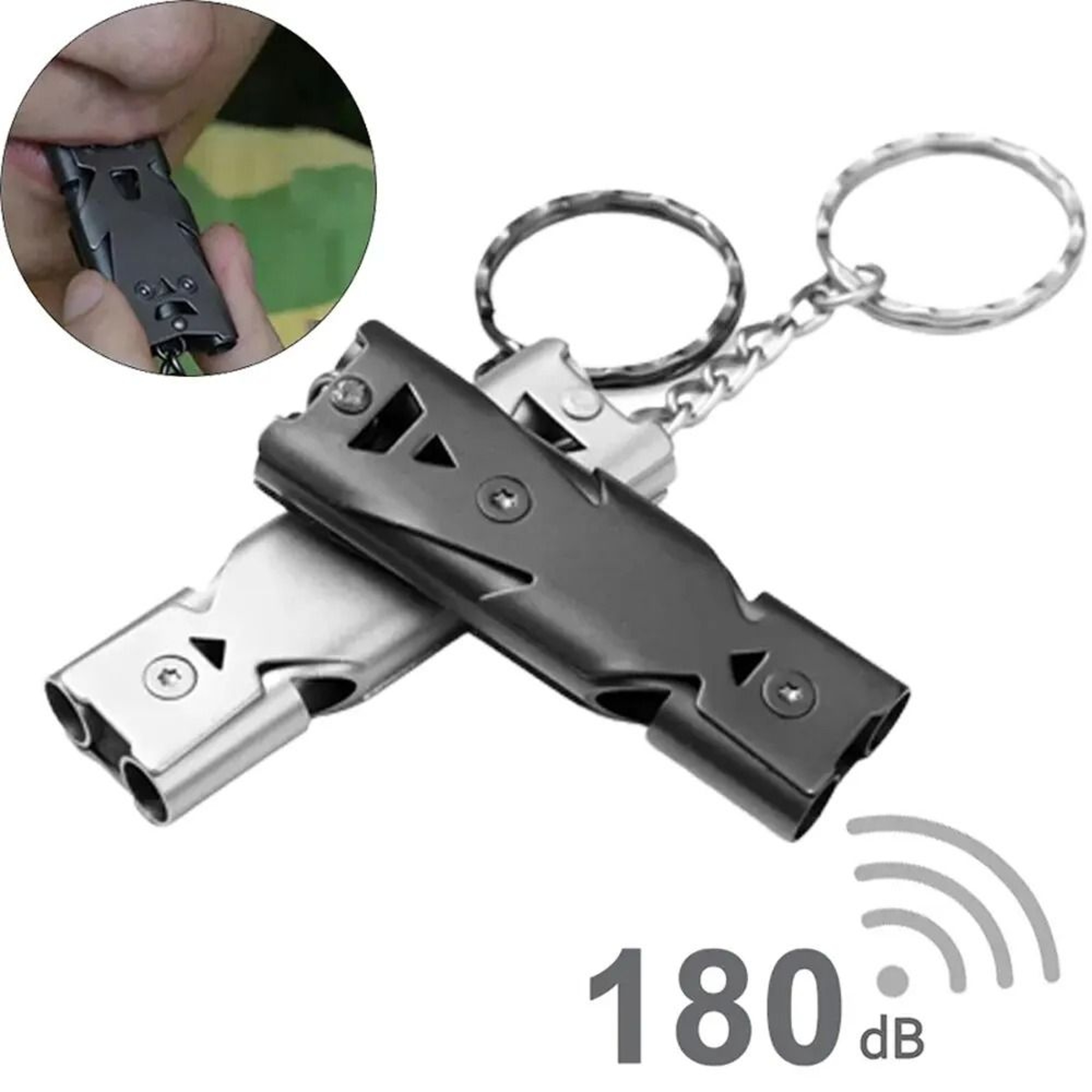 HighDecibel Double Pipe Survival Whistle 1