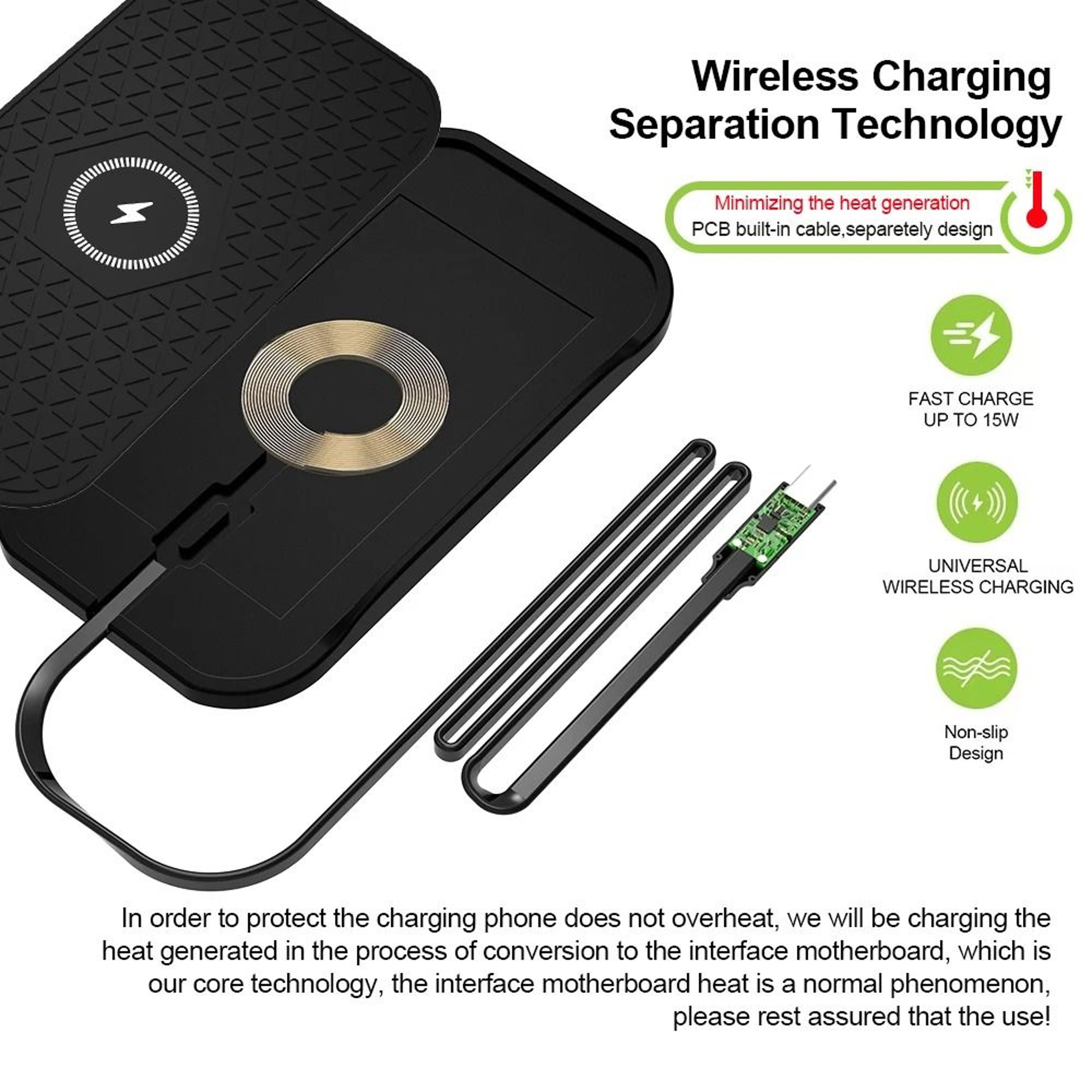 Silicone NonSlip Car Wireless Charging Pad 0
