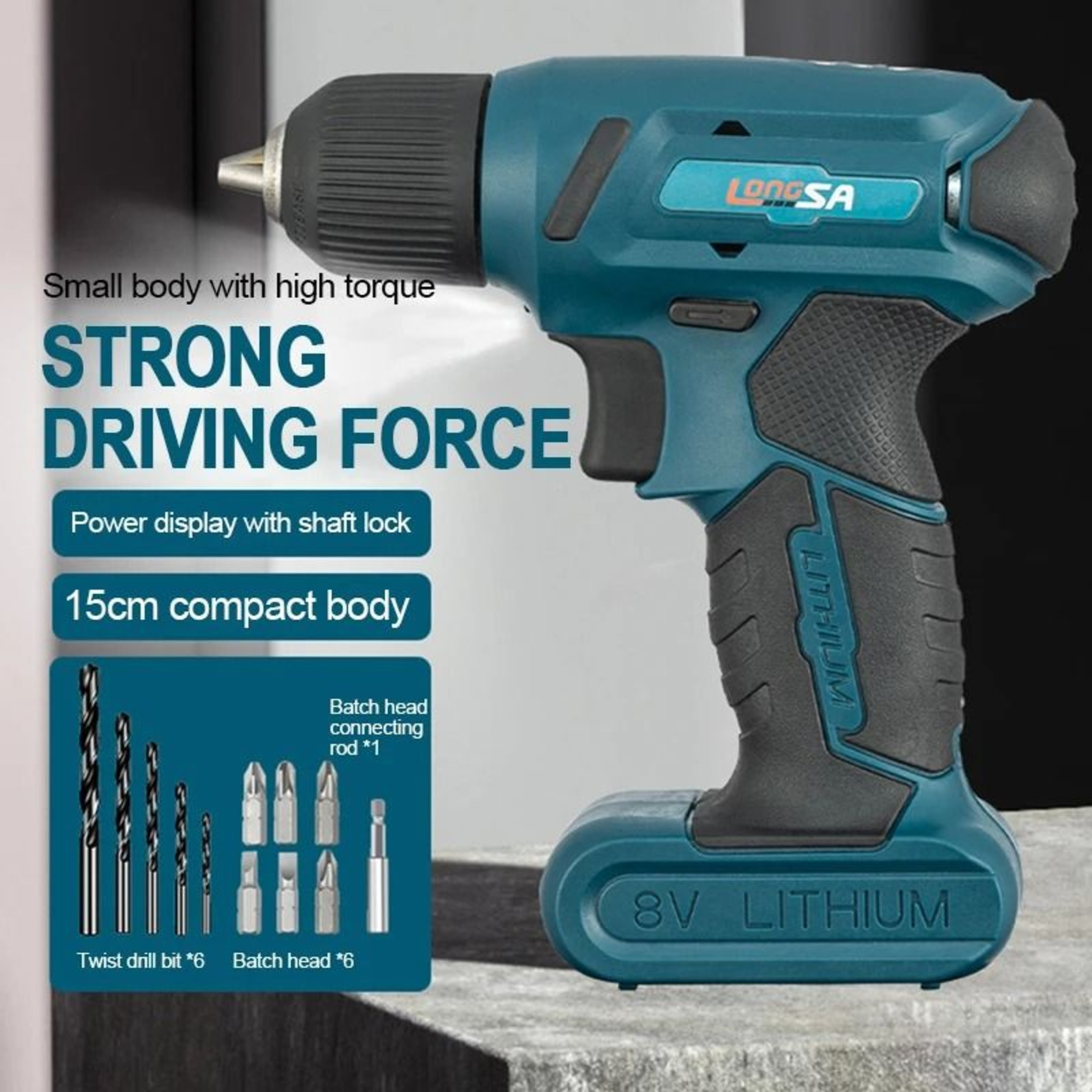 8V Cordless Electric Screwdriver  Mini Drill Set 2