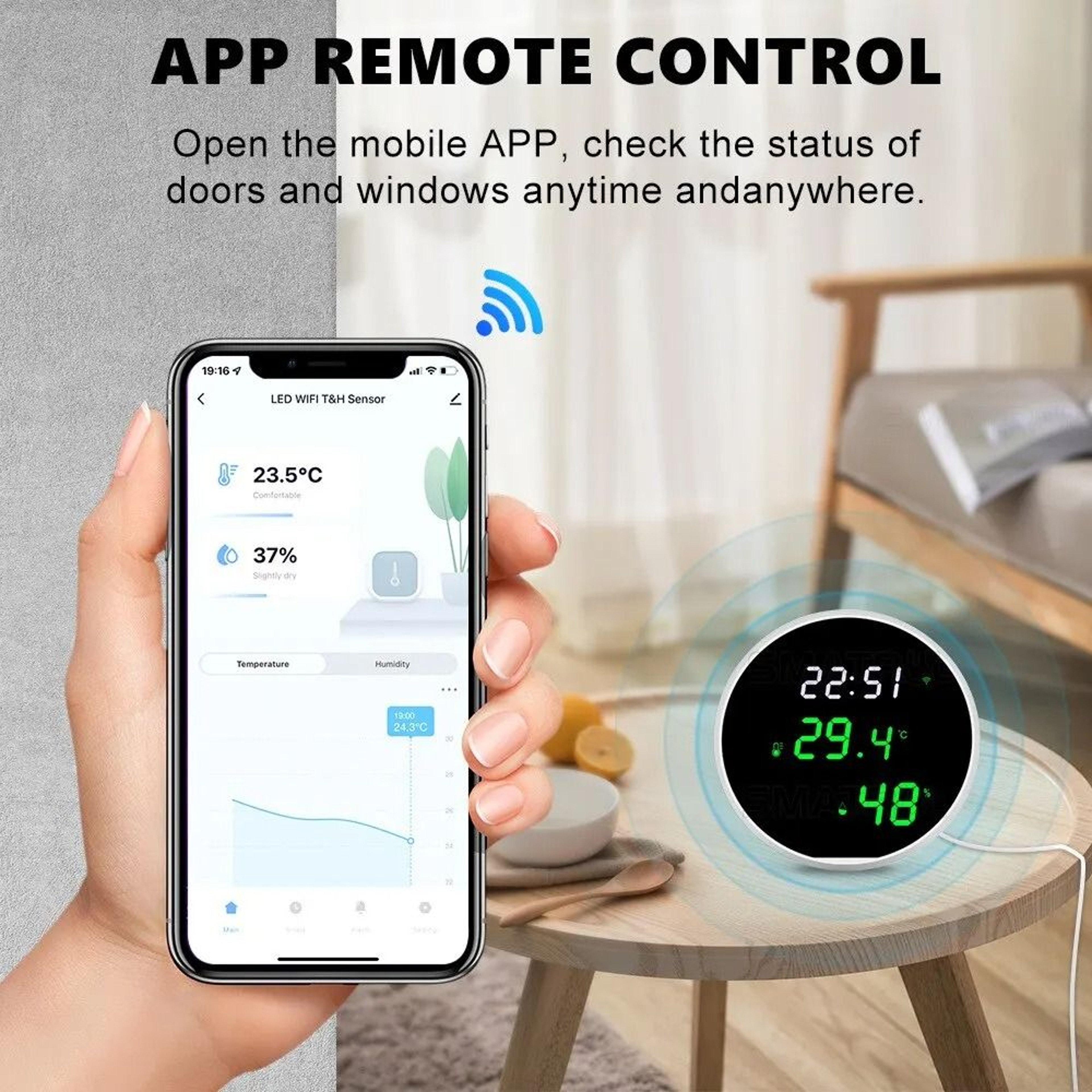 WiFi Smart Indoor Hygrometer  Thermometer 6
