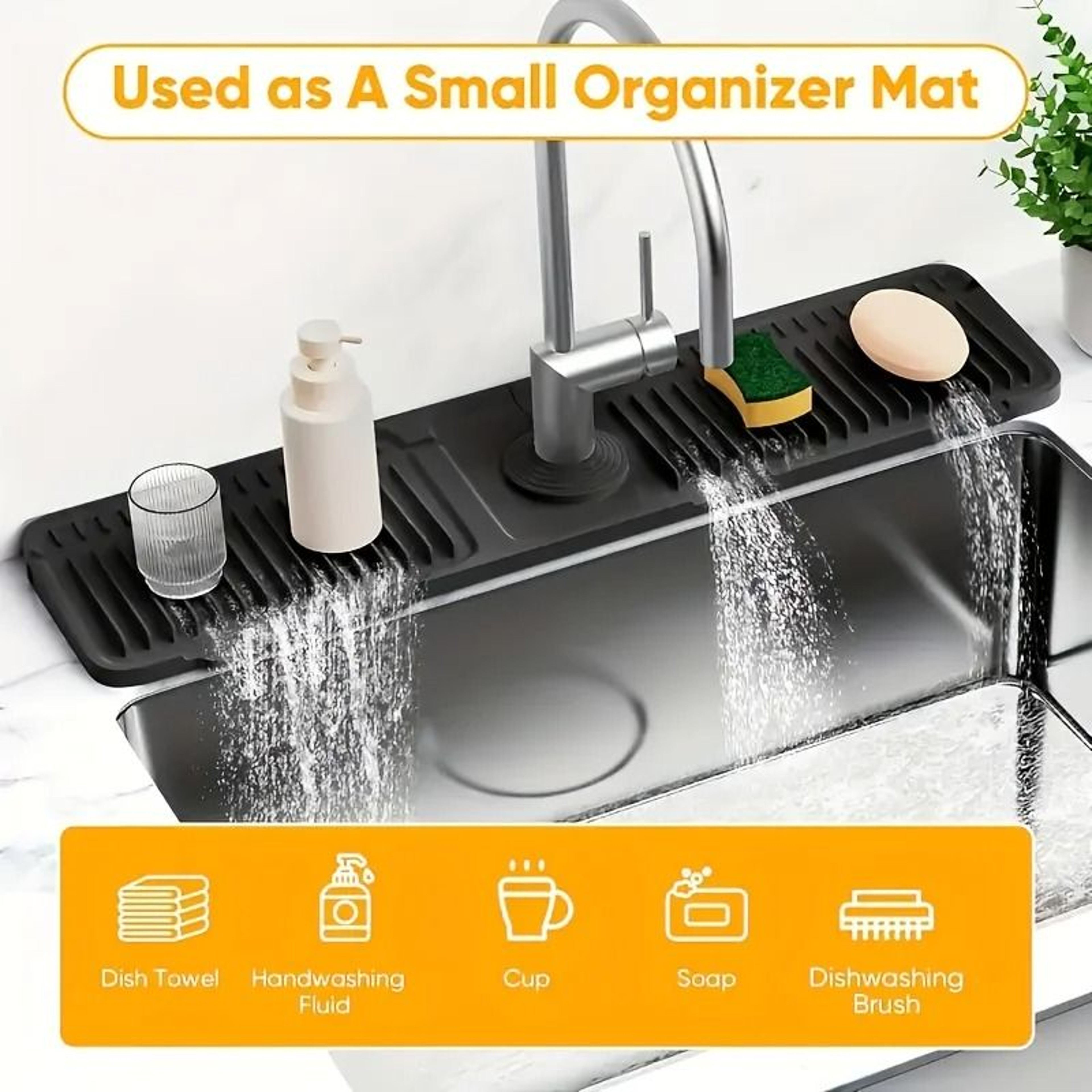 QuickDry AntiSlip Faucet Splash Pad  Sink Collector 1