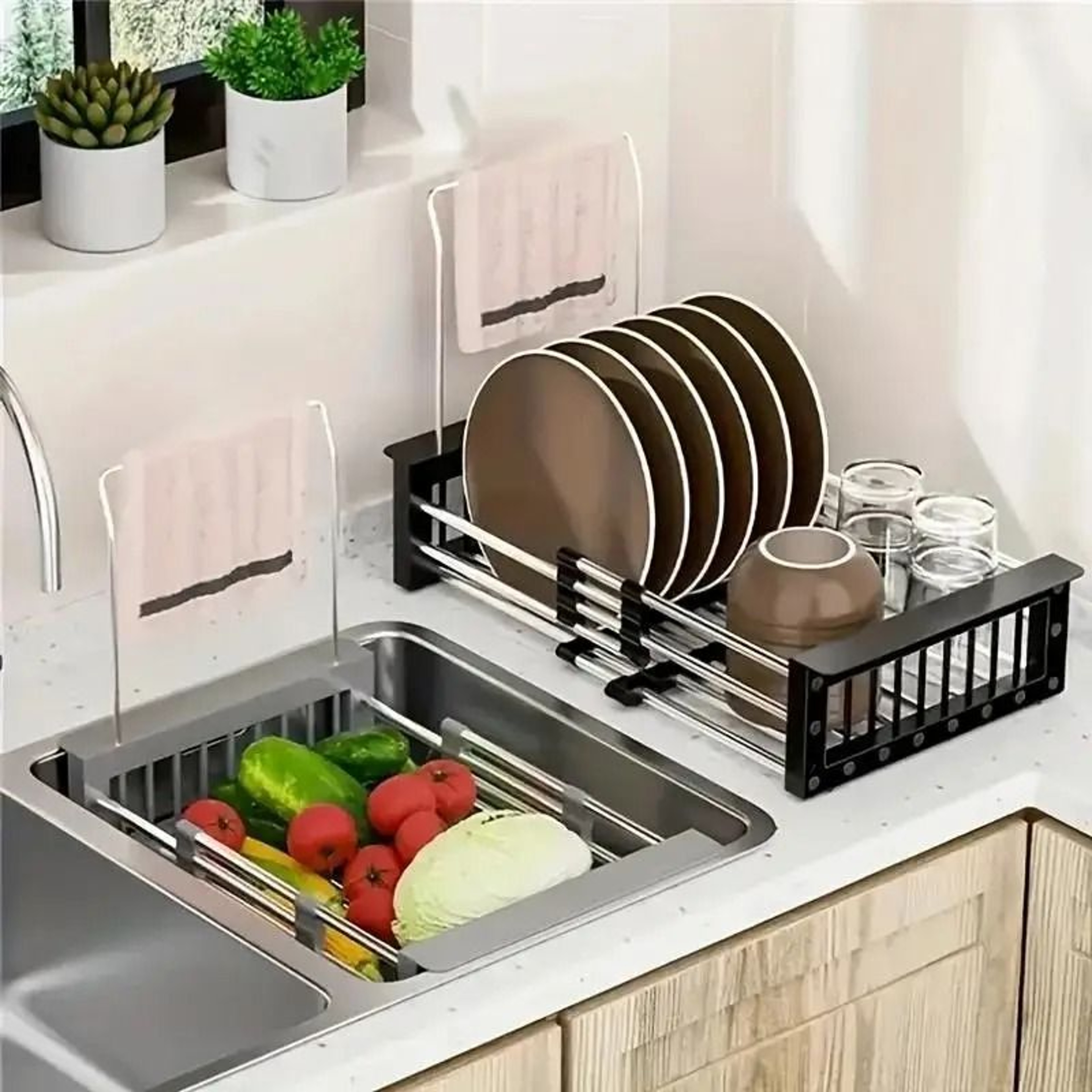SpaceSaving MultiLayer Dish  Cup Drainer 1