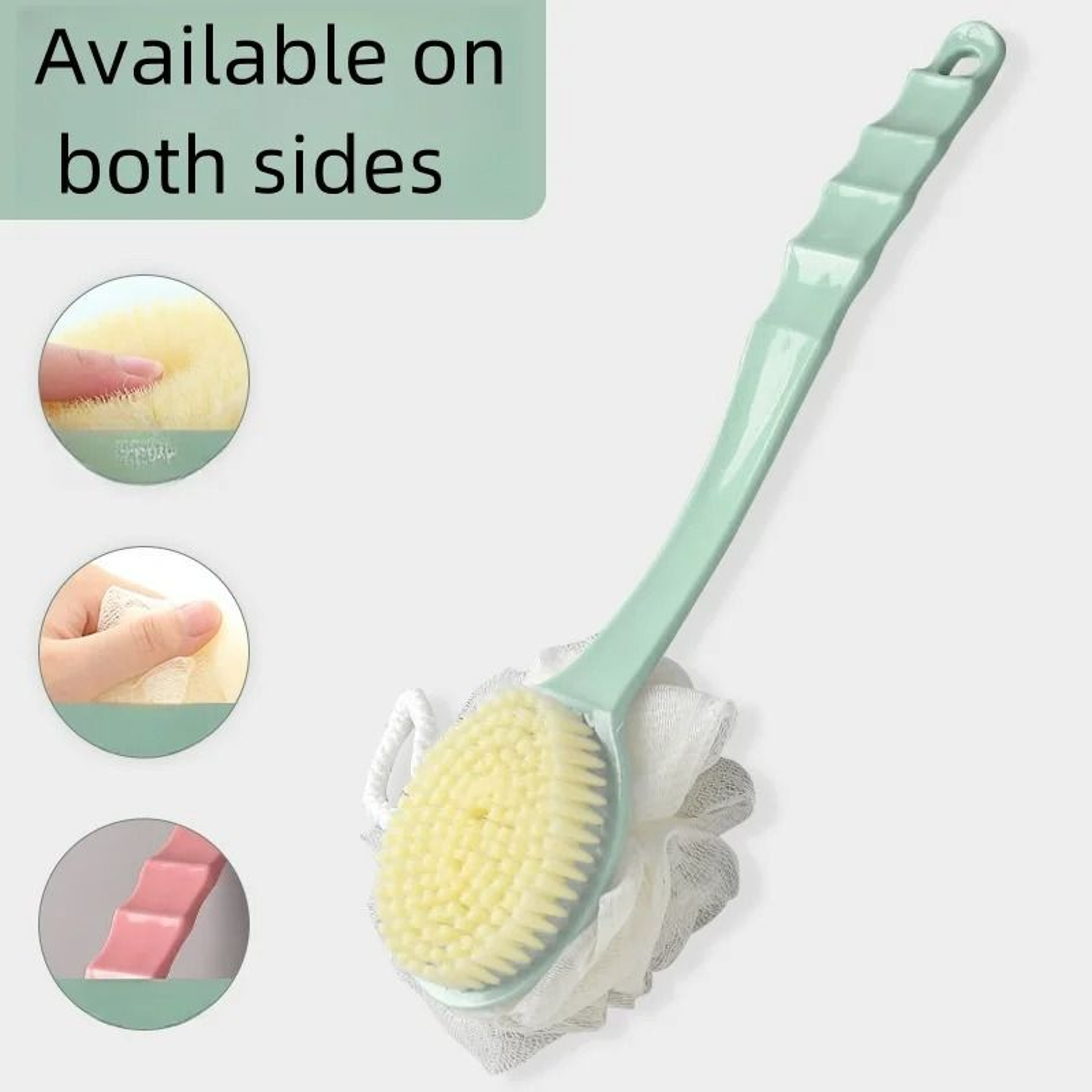 DualPurpose LongHandled Bath Brush With Soft Bristles  Integrated Bath Flower 7
