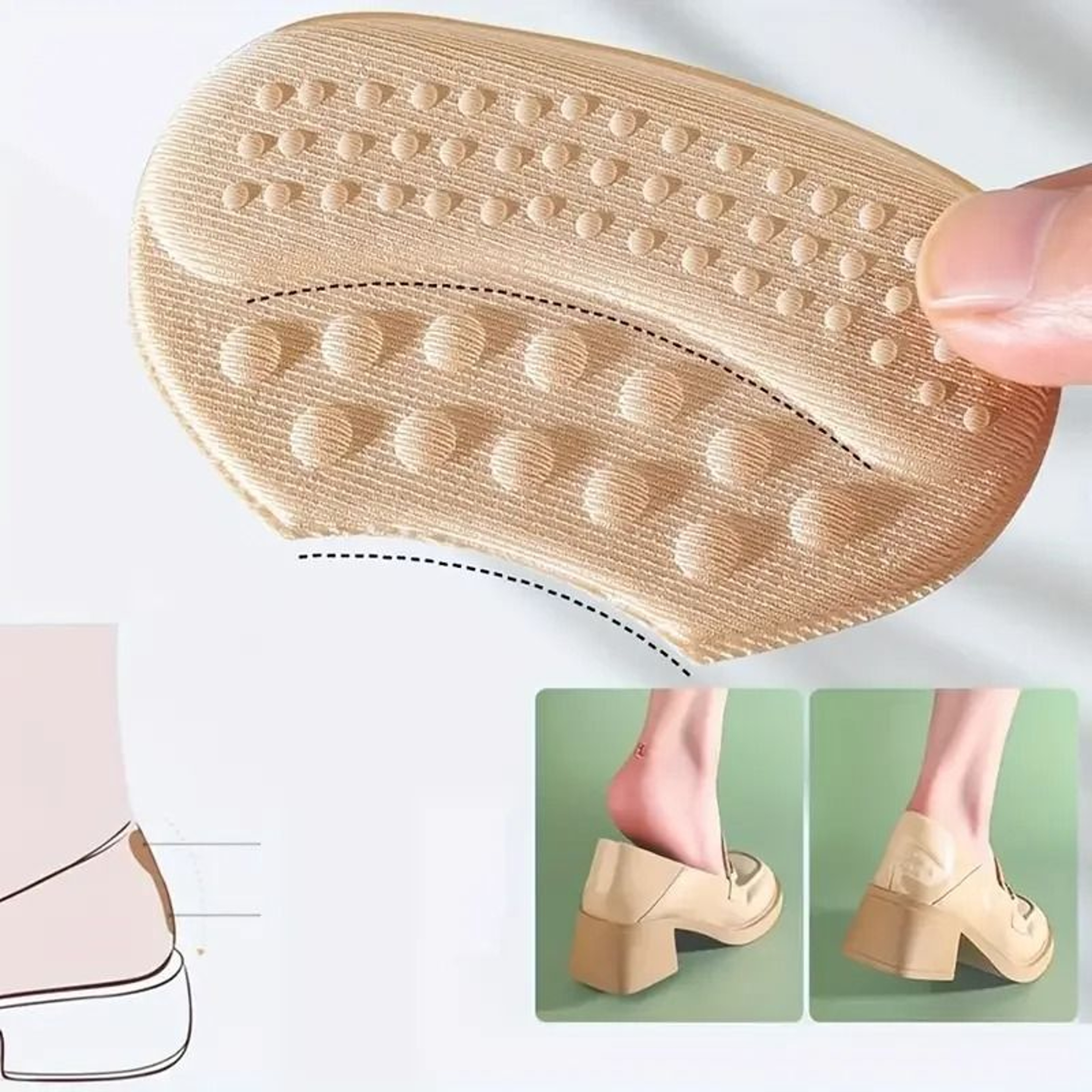 4PCS SelfAdhesive Heel Cushions  AntiSlip  Blister Prevention For Loose Shoes 4