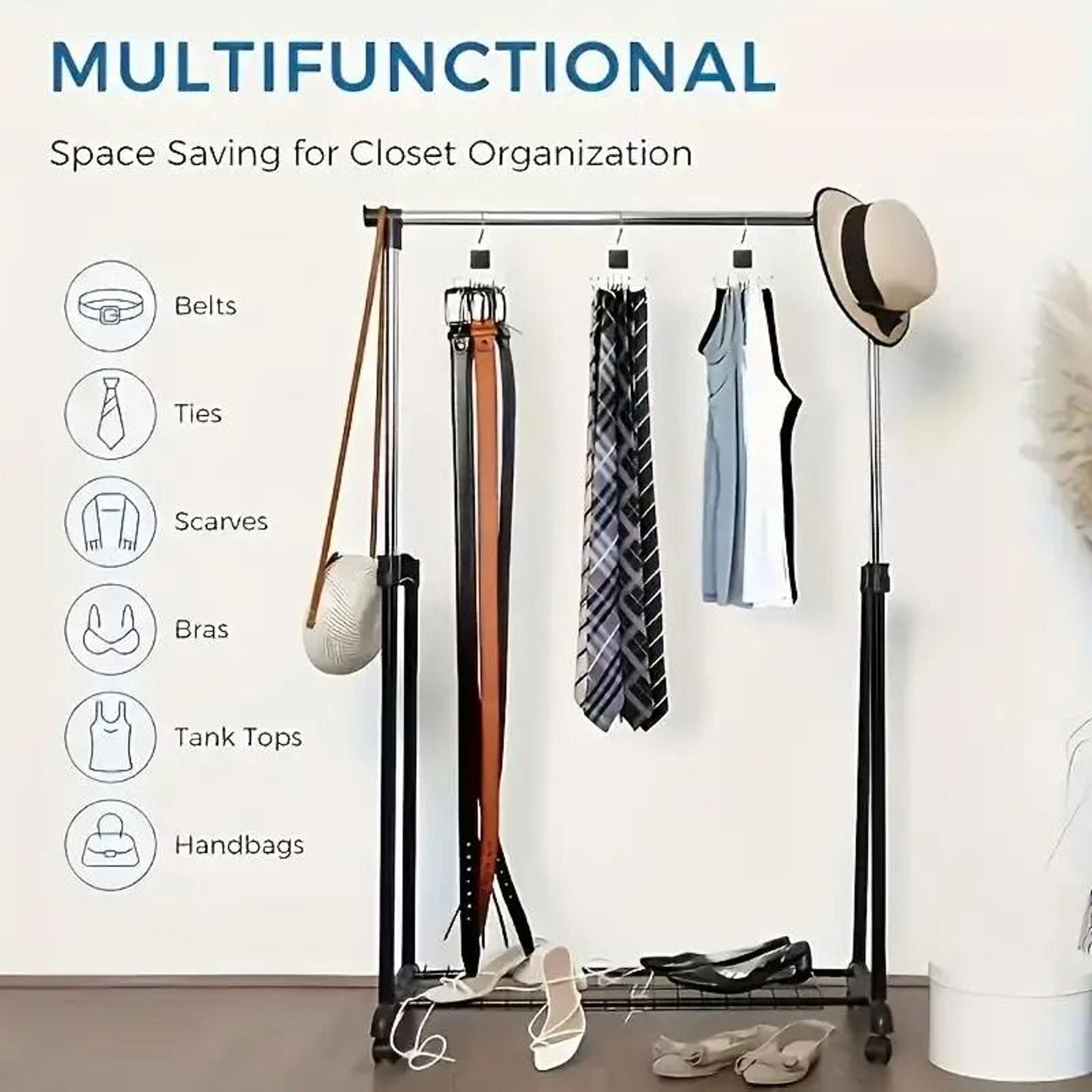 Rotating Wood  Multipurpose Hanger  SpaceSaving Organizer For Belts Ties  Accessories 4
