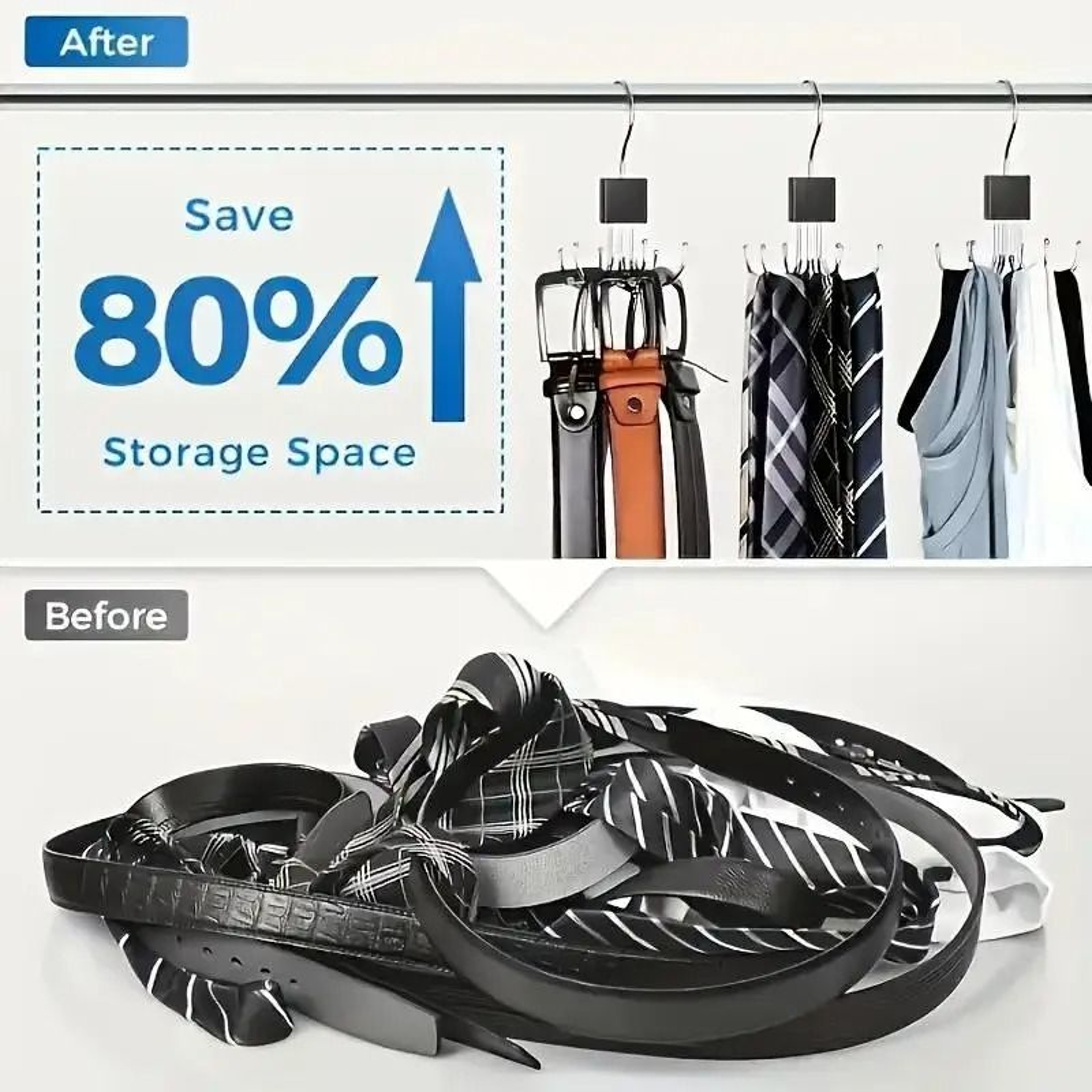 Rotating Wood  Multipurpose Hanger  SpaceSaving Organizer For Belts Ties  Accessories 5