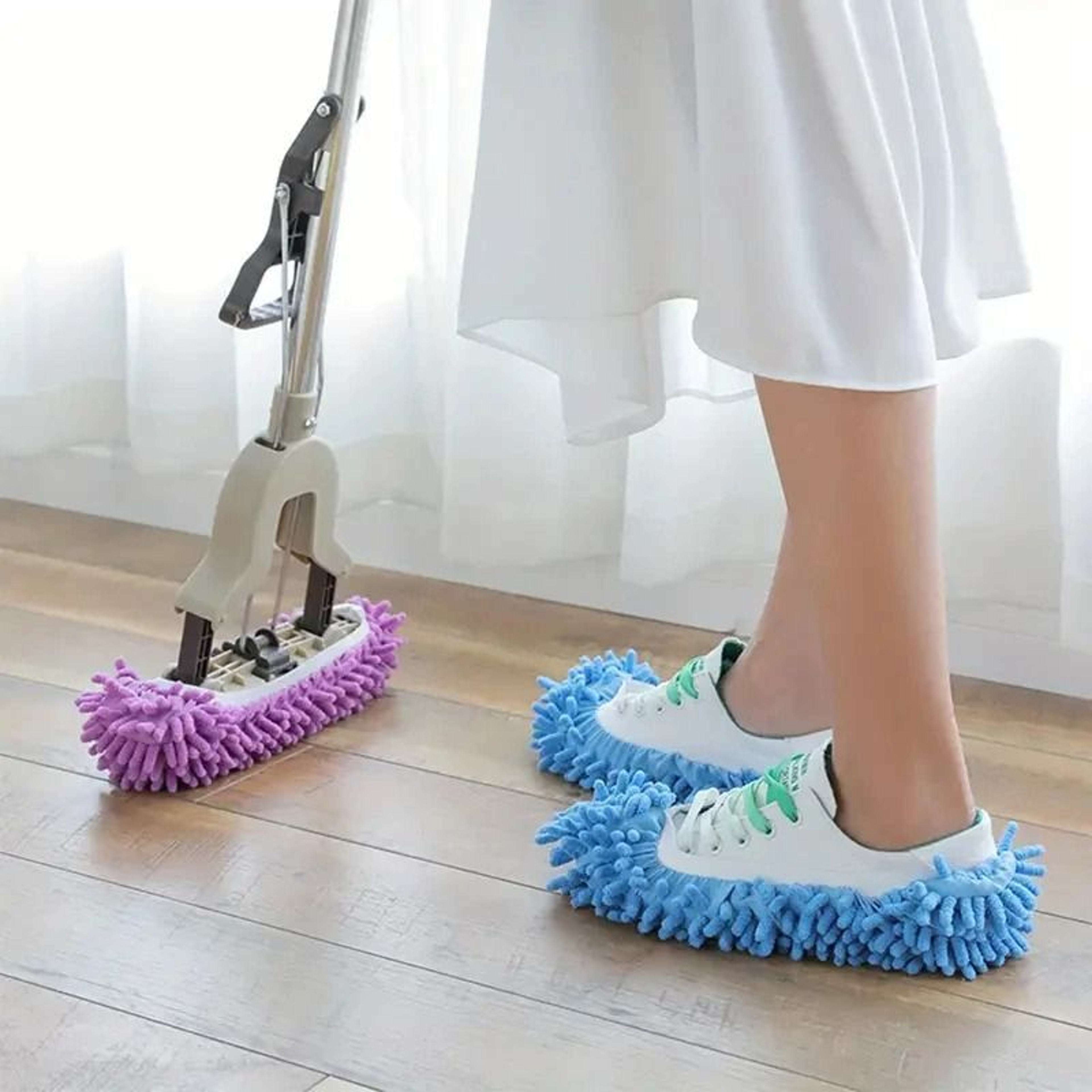 FloorMopping Shoe Covers  2pcs Lazy Cleaning Slippers  Mop Head Refills 3
