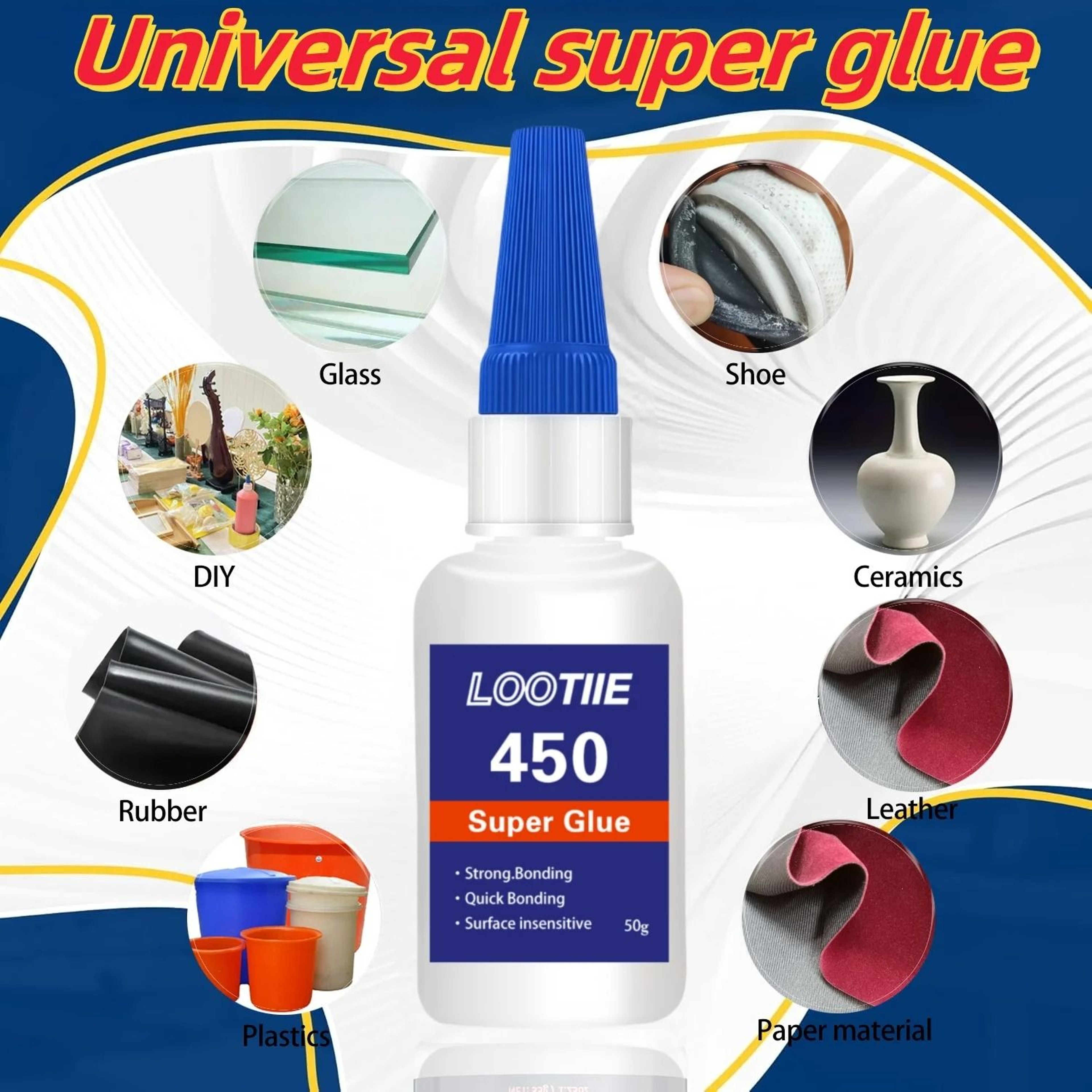 50g 176oz MultiPurpose Super Glue  Transparent Strong Adhesive 2