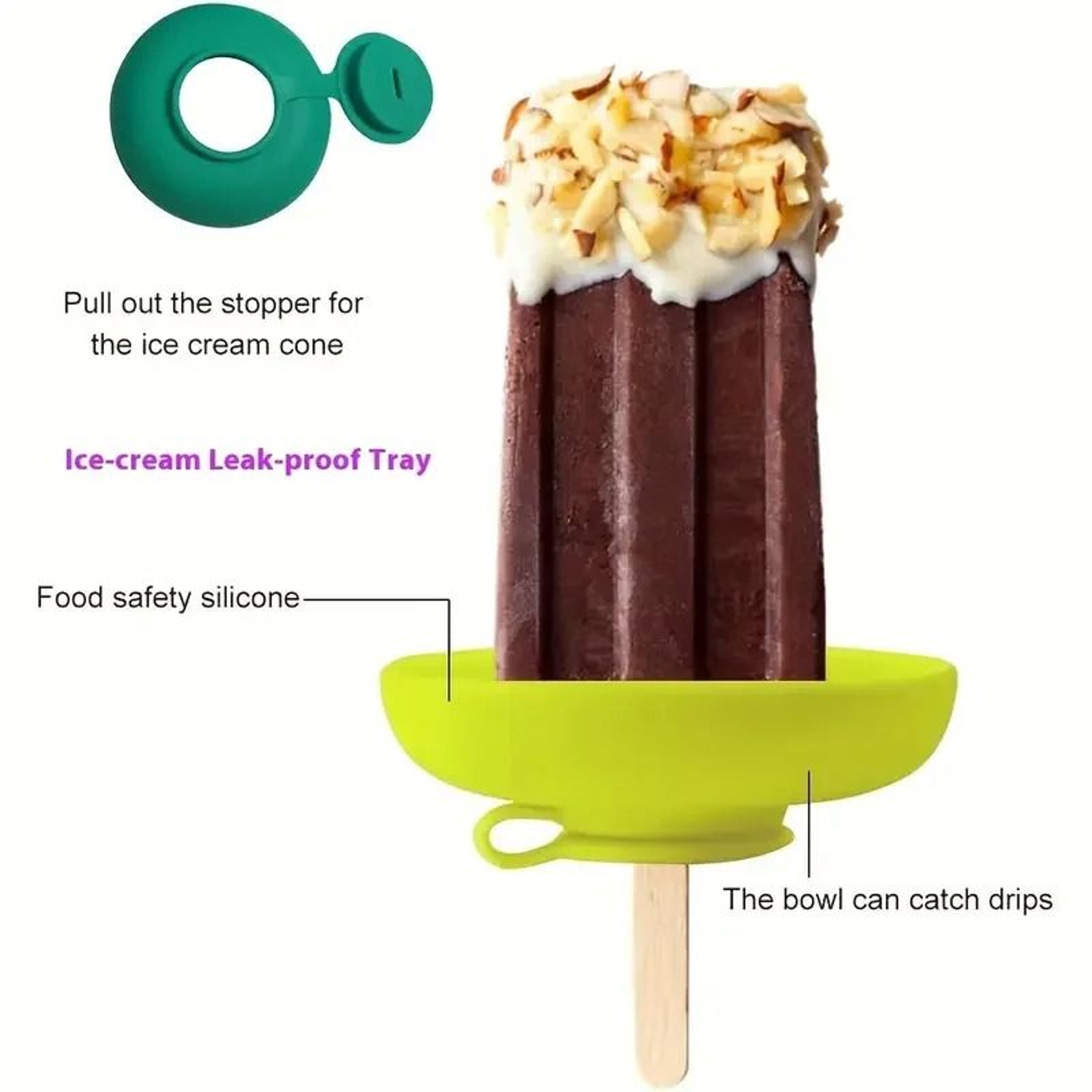LeakProof Silicone Ice Cream Molds  Portable Freezer Tray For Summer Treats 2