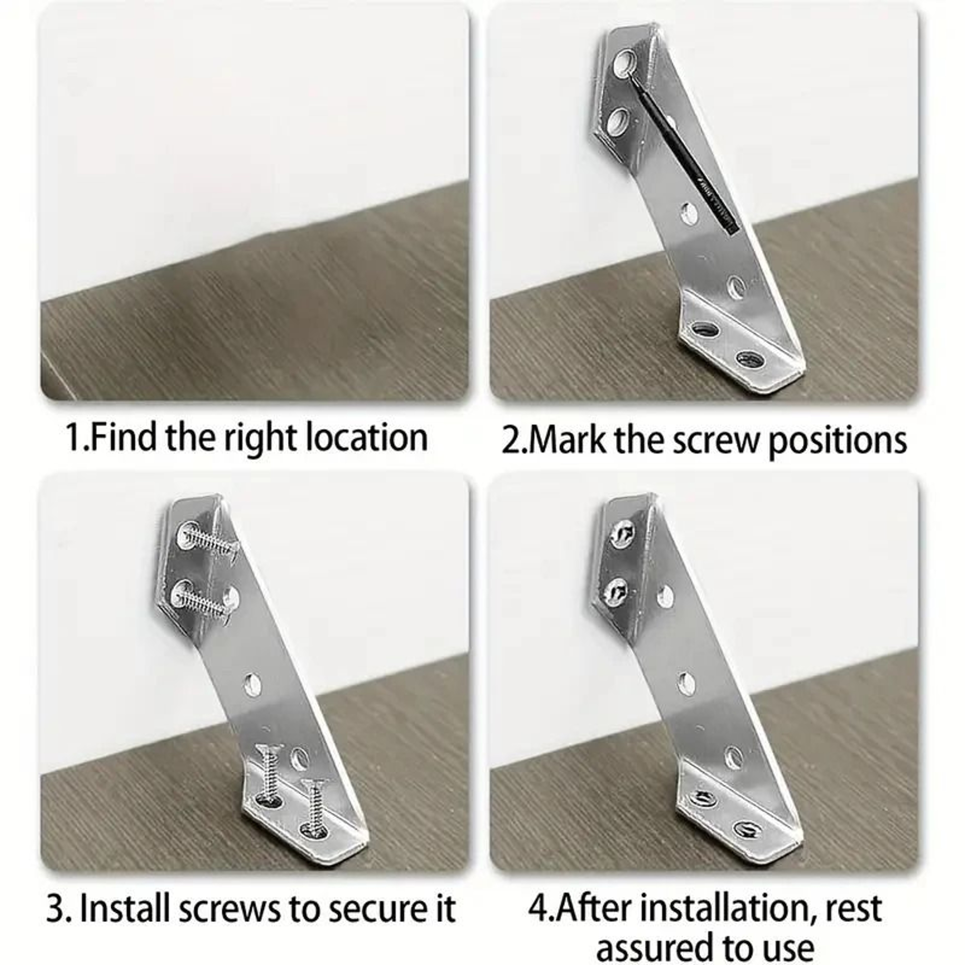 HeavyDuty Stainless Steel Corner Brackets  90 Angle Support For Furniture 3