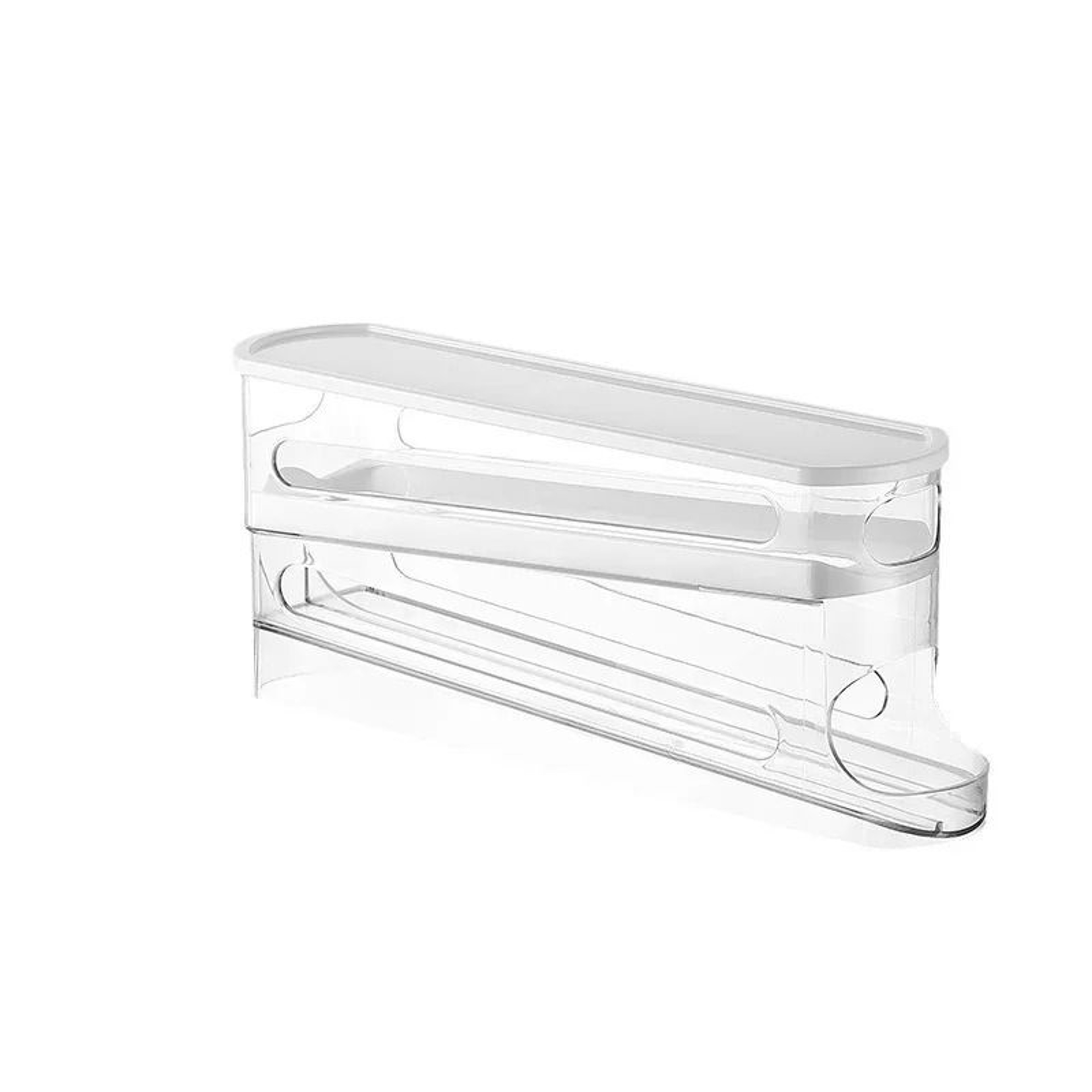 AutoRotating Clear Egg Holder  2Layer SpaceSaving Fridge Organizer 7