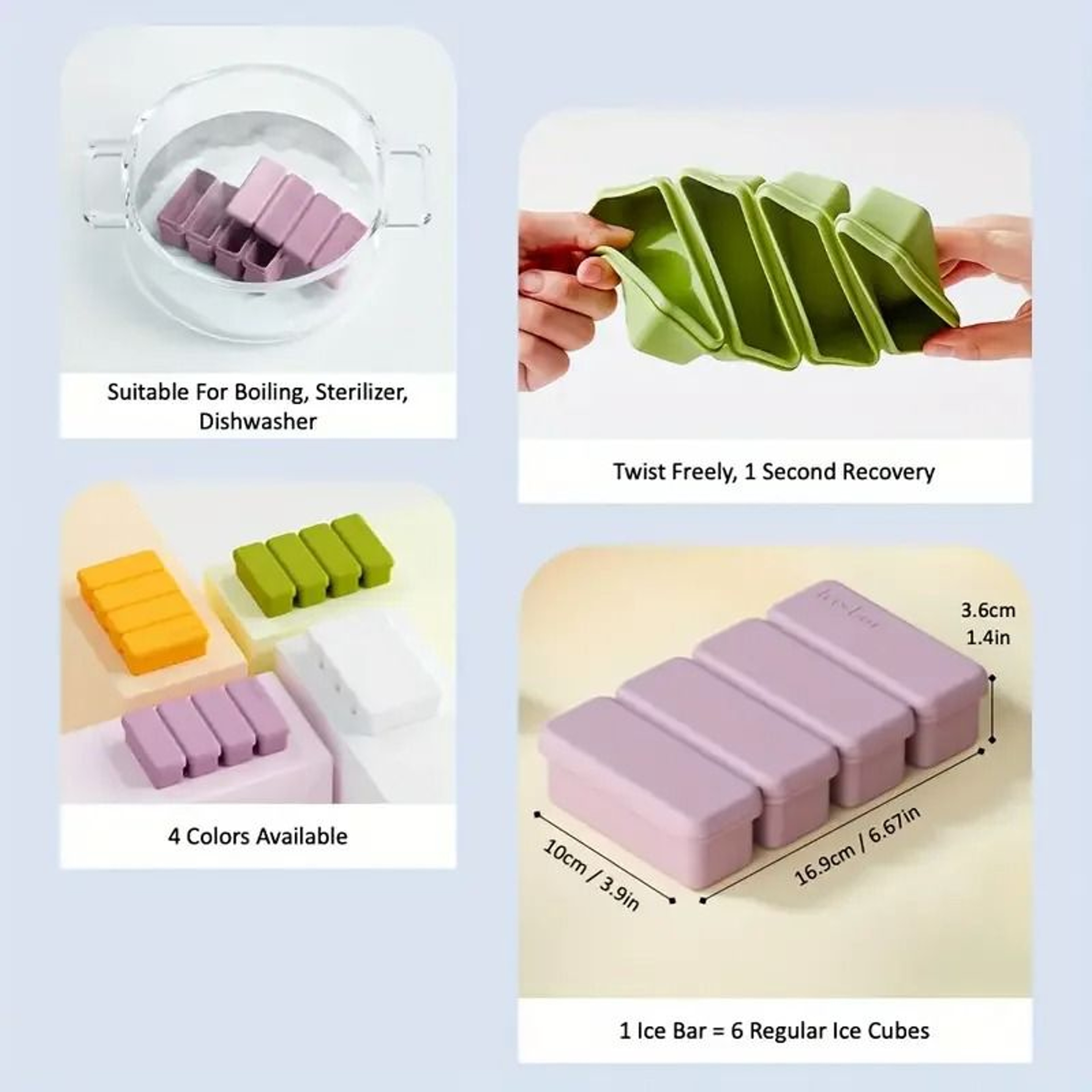 Silicone Ice Cube Tray  BPAFree  EasyRelease Design 4