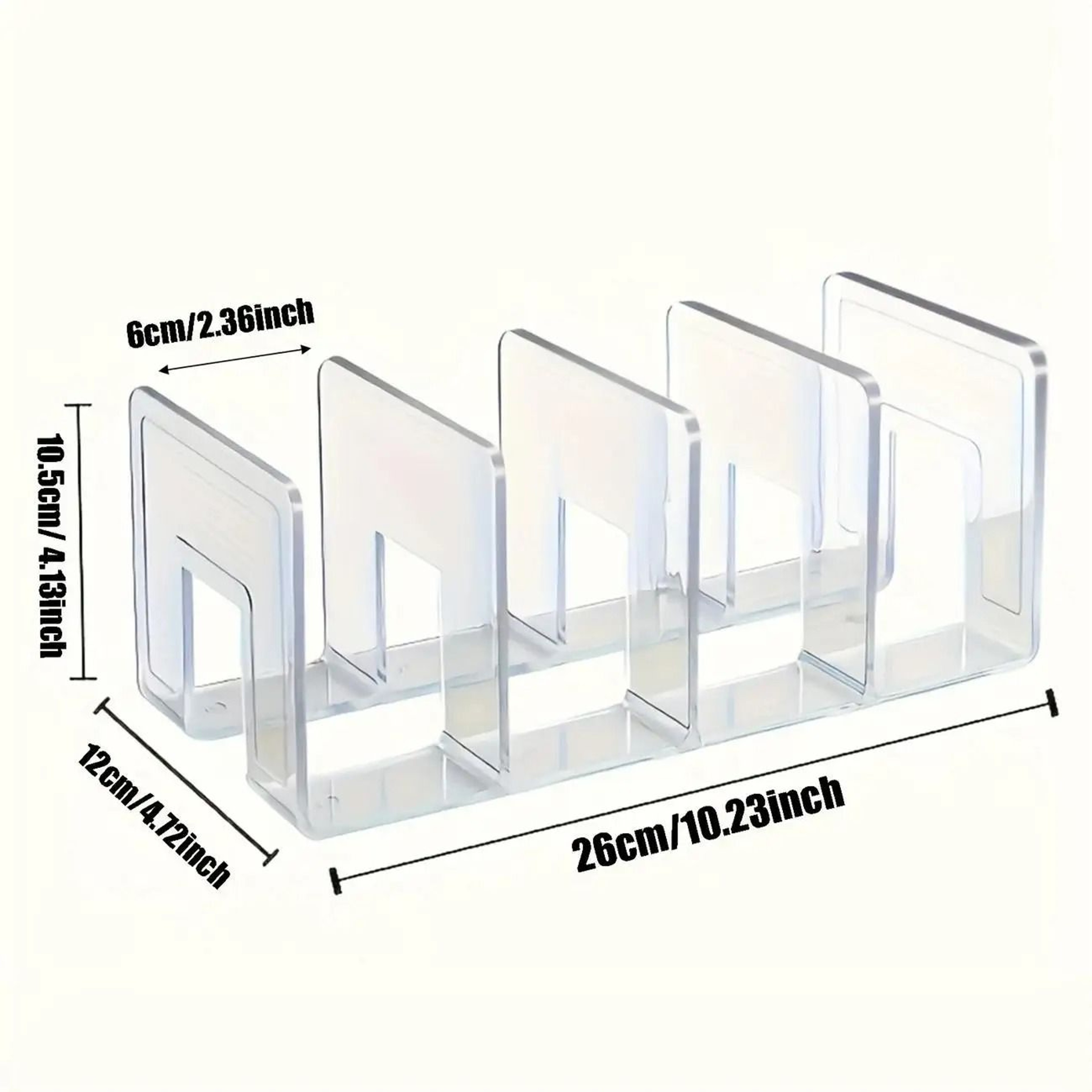 2Piece Transparent Closet Organizer  4Compartment Storage With Adjustable Partitions 2