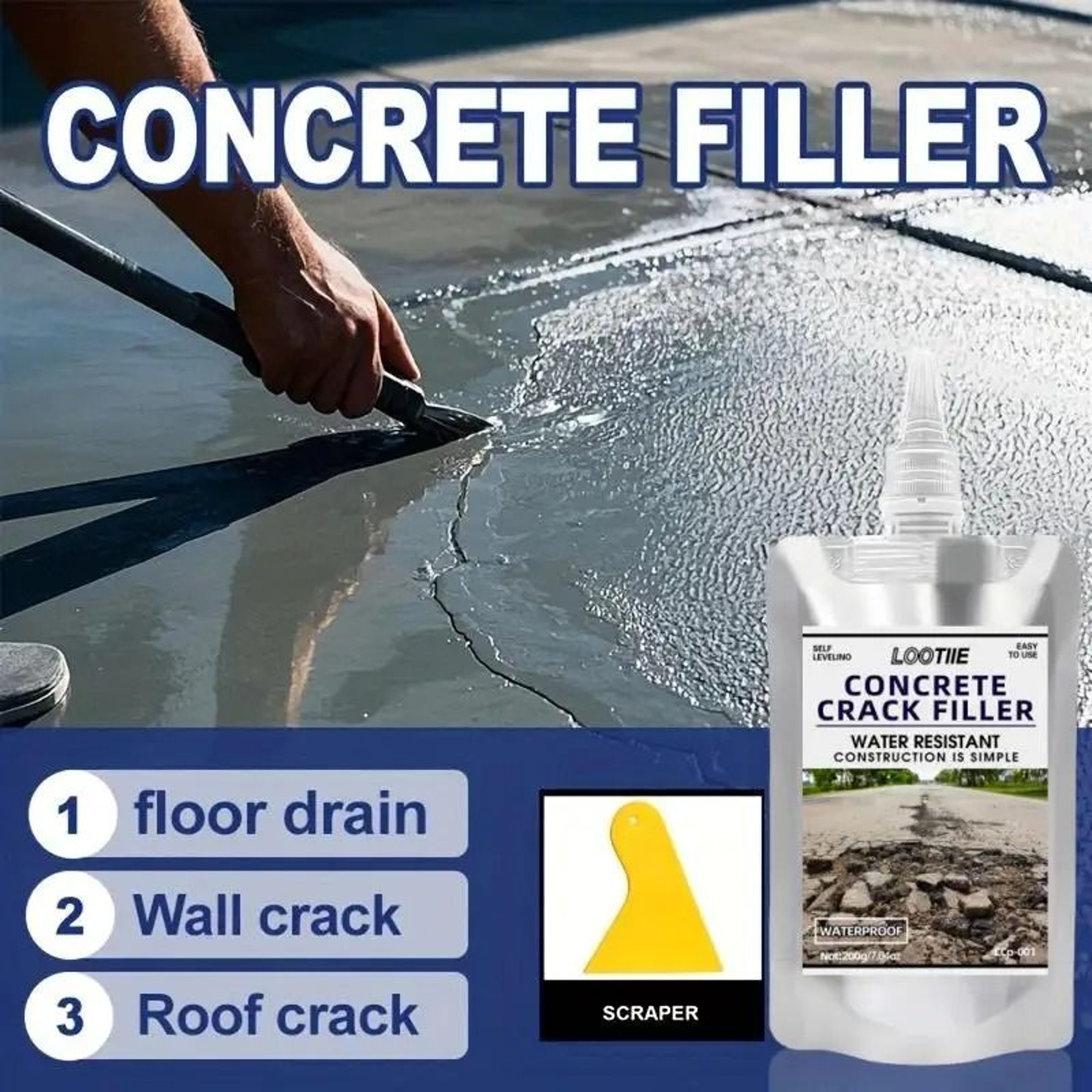 SelfLeveling Concrete Repair Adhesive  QuickDrying Joint Sealant  Leakproof Shield 4