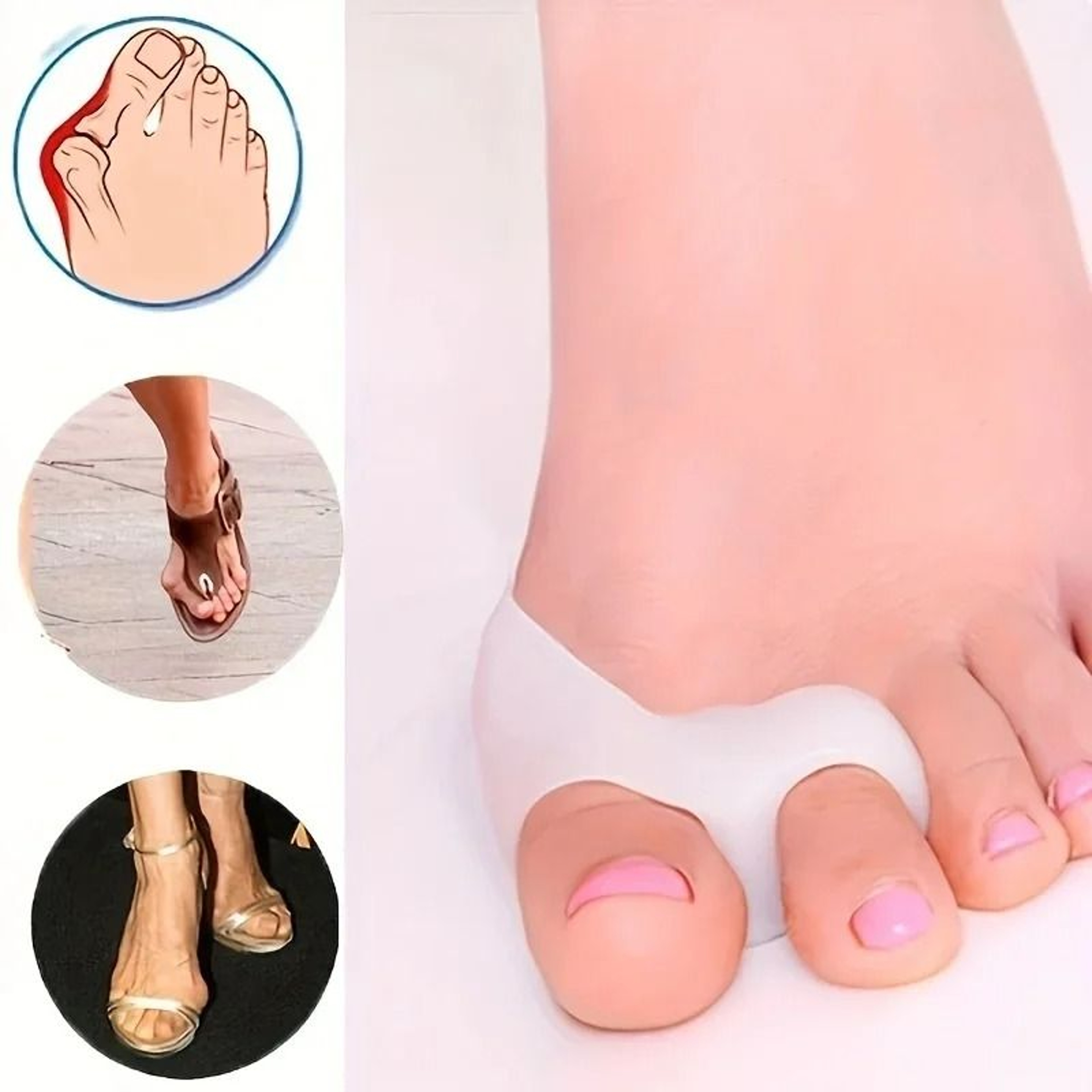 1 Pair Silicone Toe Corrector  Instant Hallux Valgus Relief  Foot Comfort 1