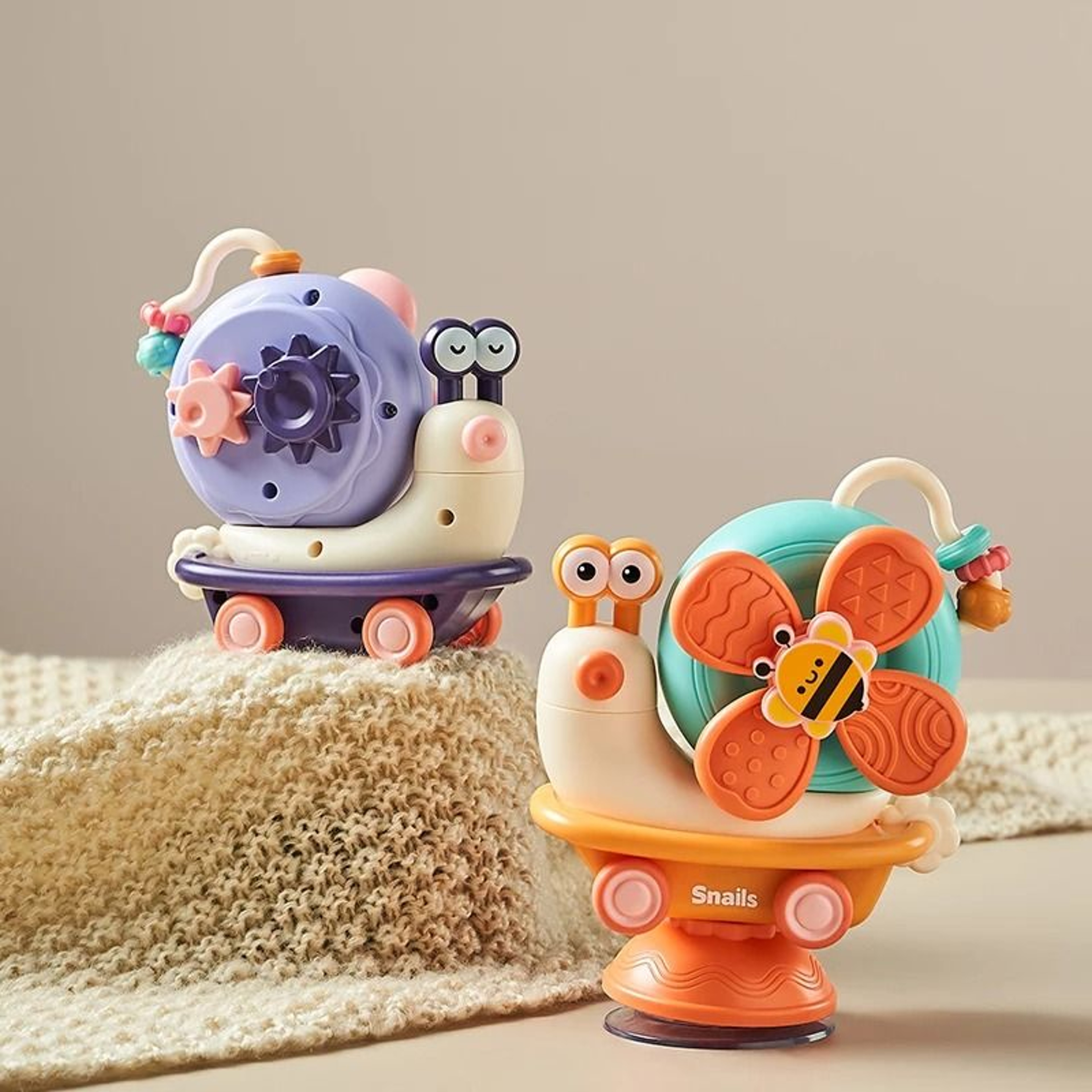 Snail Windmill Suction Spinner  Montessori Sensory Toy For Babies  Toddlers 0