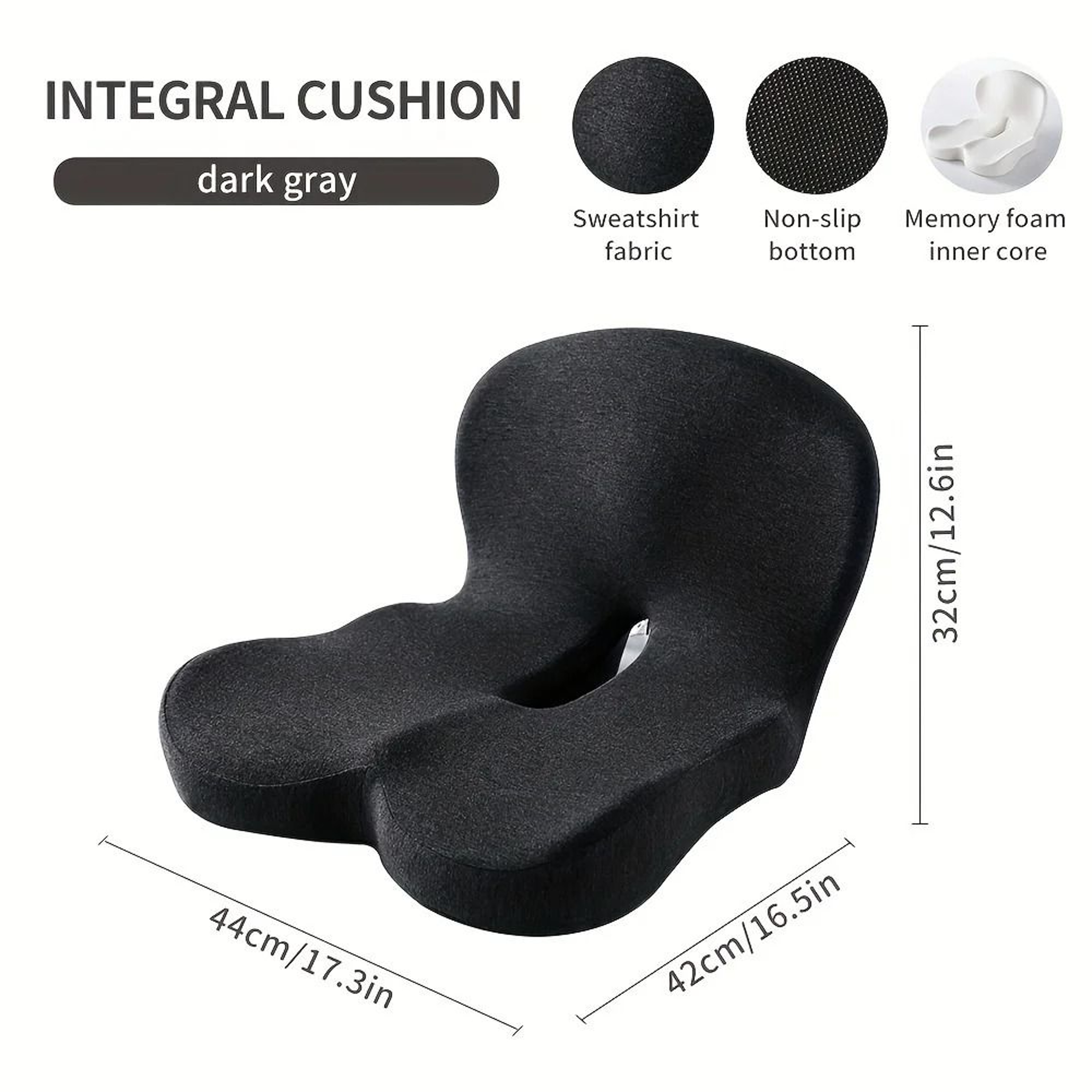 Ergonomic Seat Cushion With Integrated Backrest  Soft Support For Hip  Waist Comfort 5