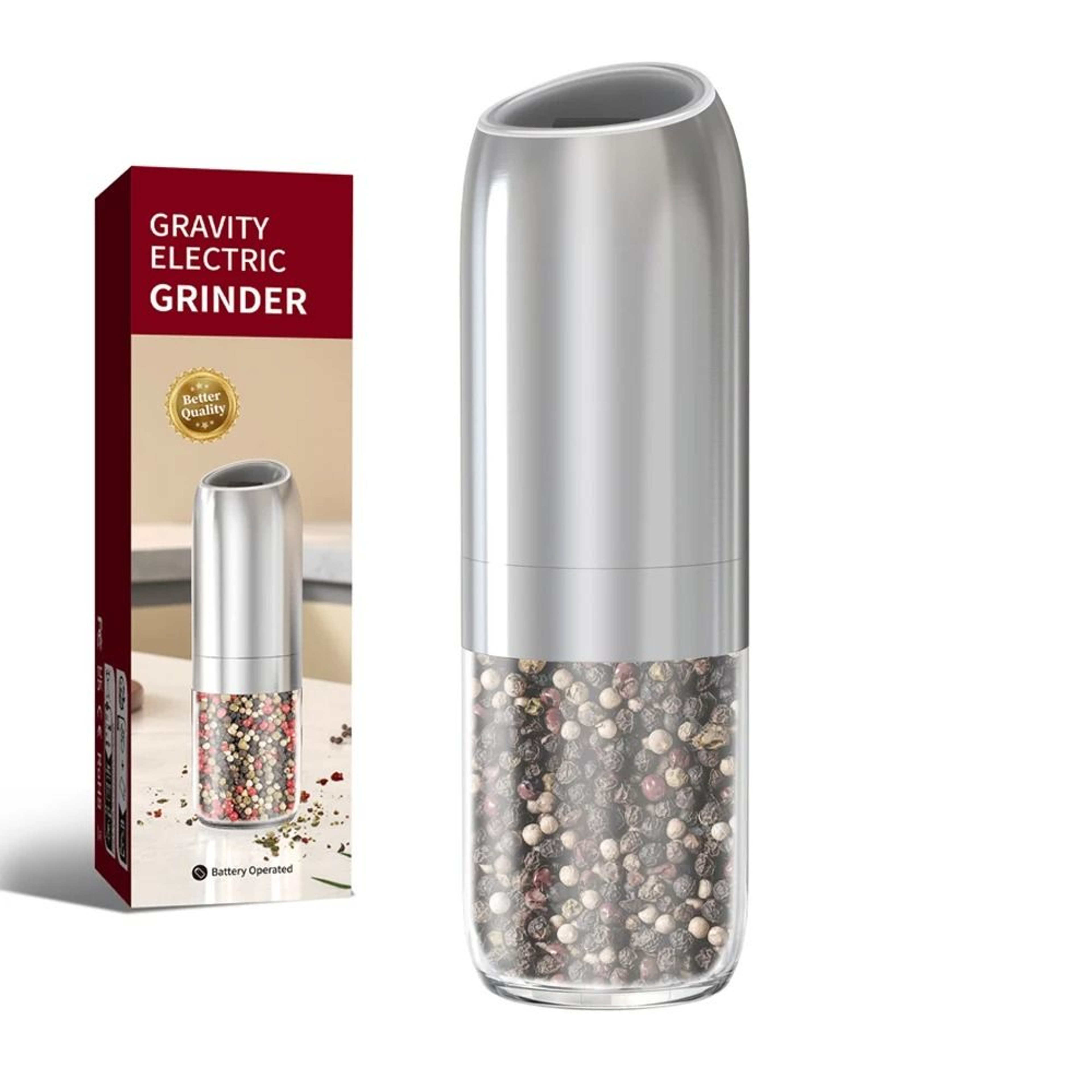 New Upgraded Larger Capacity Electric Salt  Pepper Grinder Set  Gravity Sensor  LED Light 7