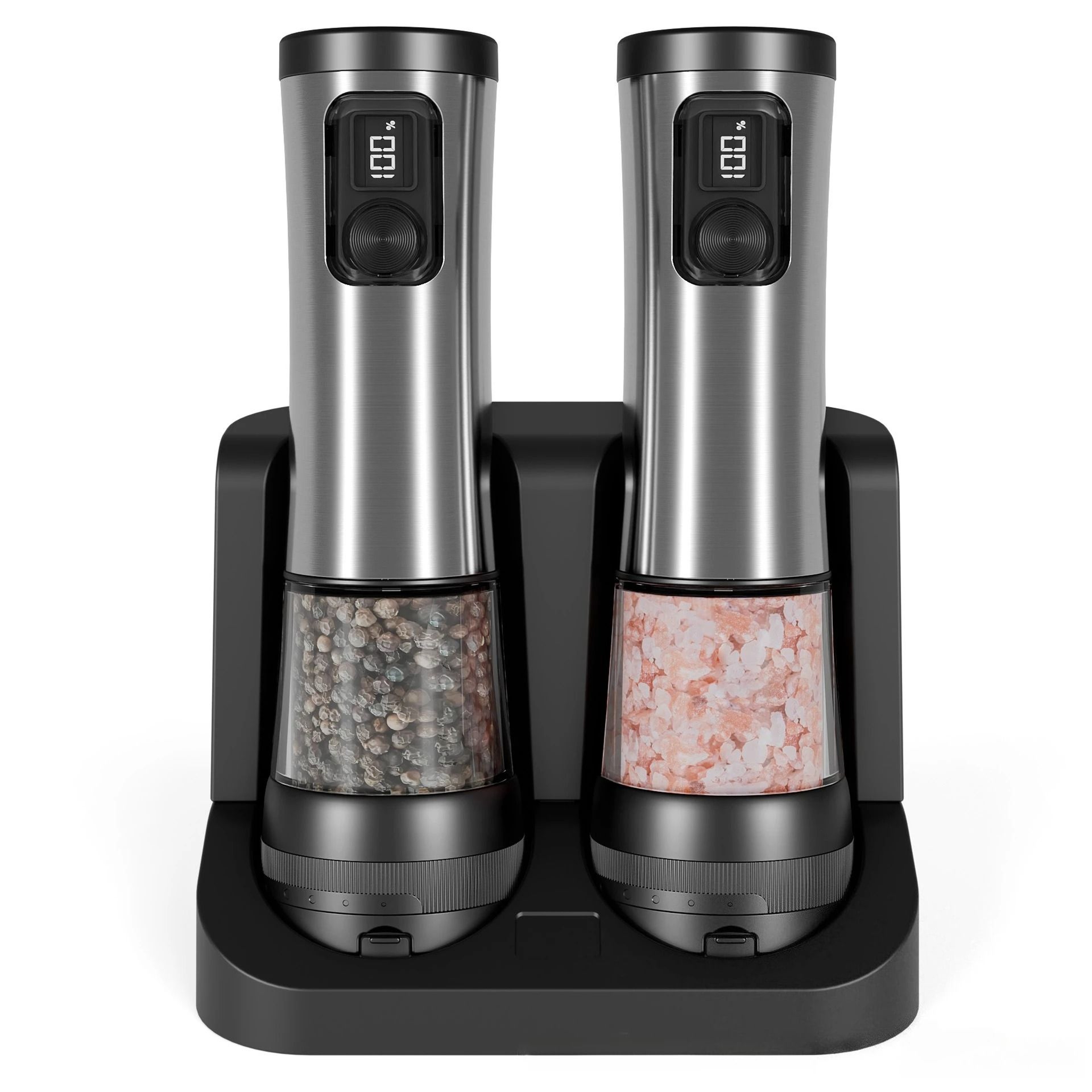 Rechargeable Electric Salt  Pepper Grinder Set  Dual Charging Base  LED Display 2