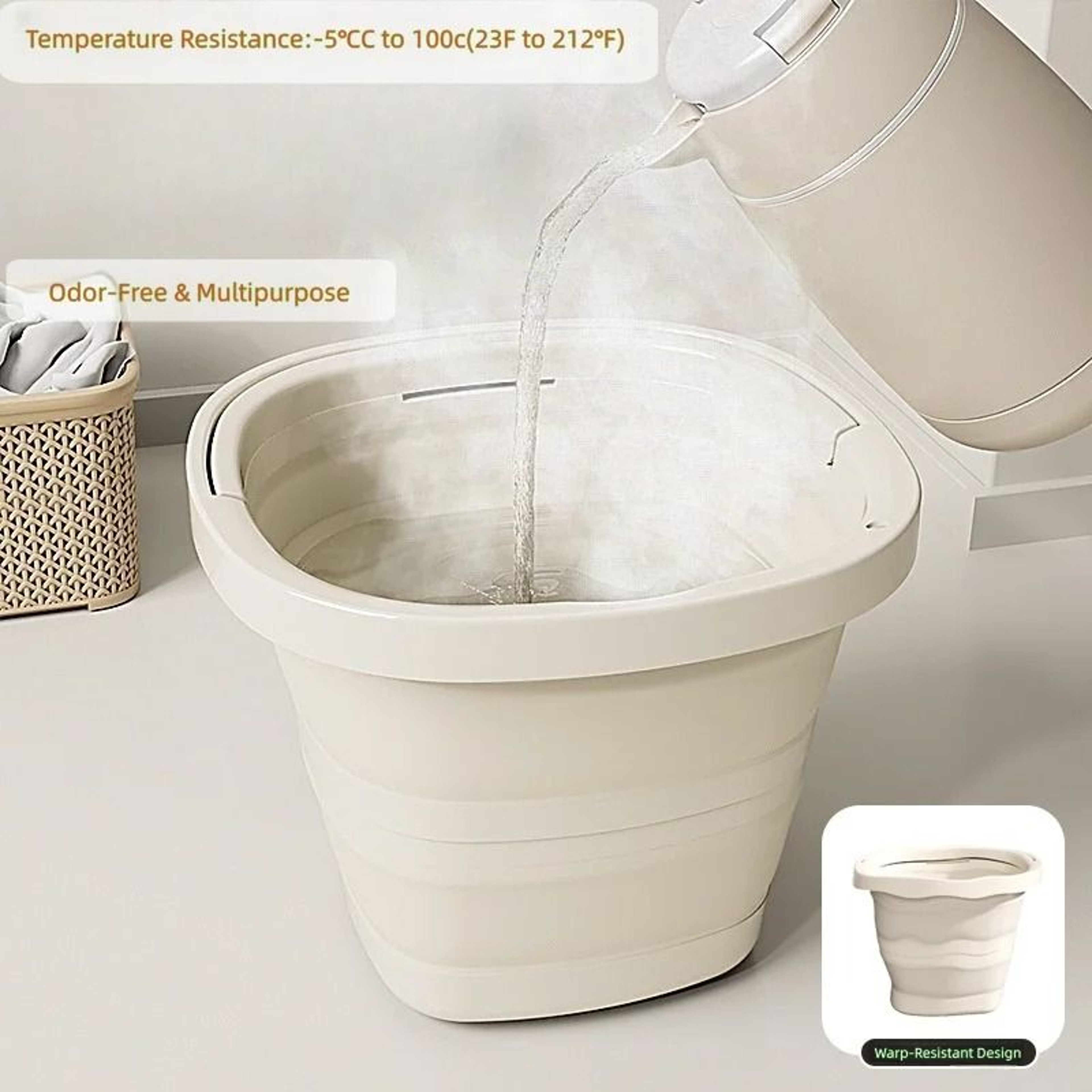 Collapsible Car Wash Bucket  UltraFlat Design  HighCapacity Detailing Tool 3