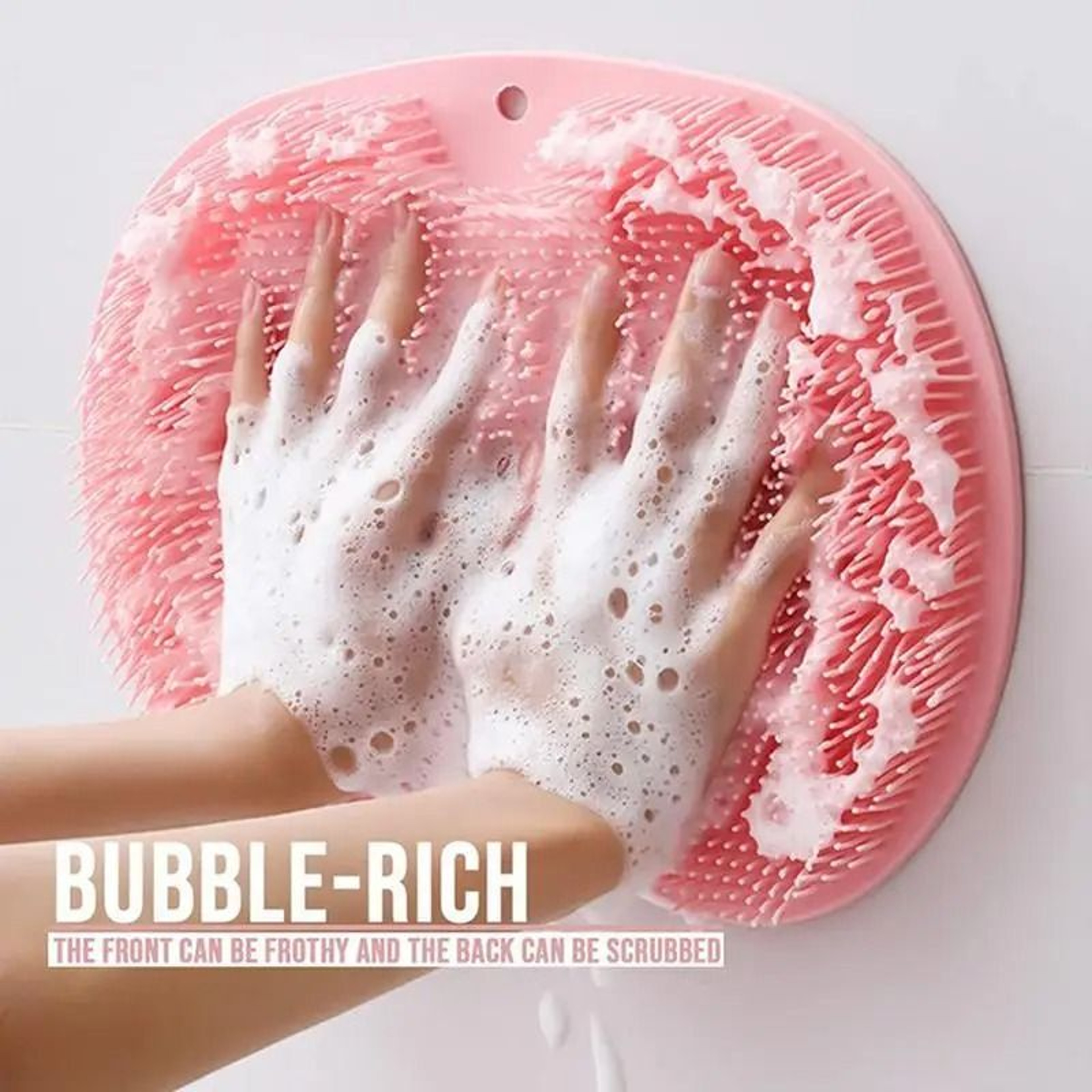 Silicone Shower Massage Pad  WallMounted Back Scrubber  Foot Wash Mat 2