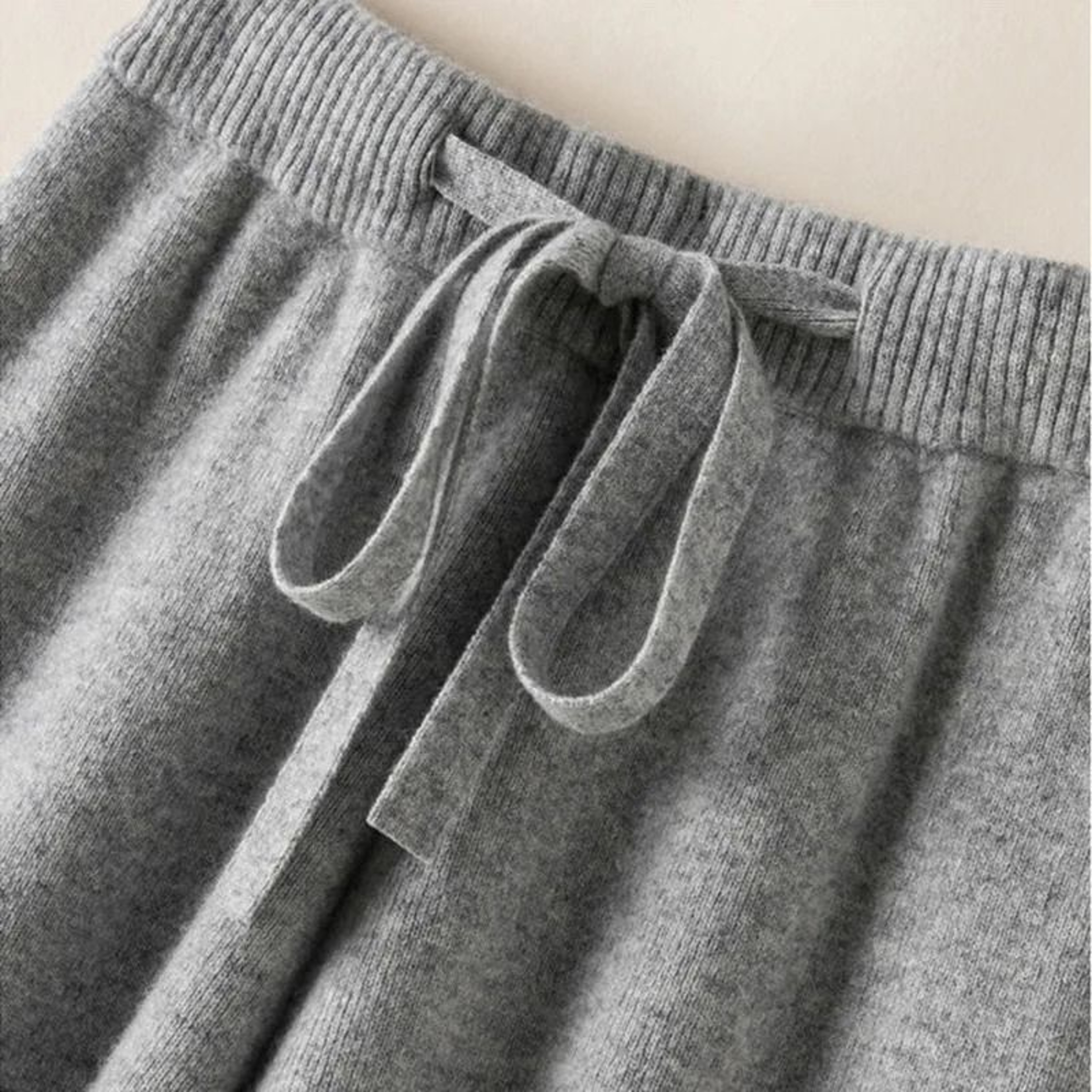Thick Warm Knitted Casual Pants  Chic Elastic High Waist Straight Trousers 2