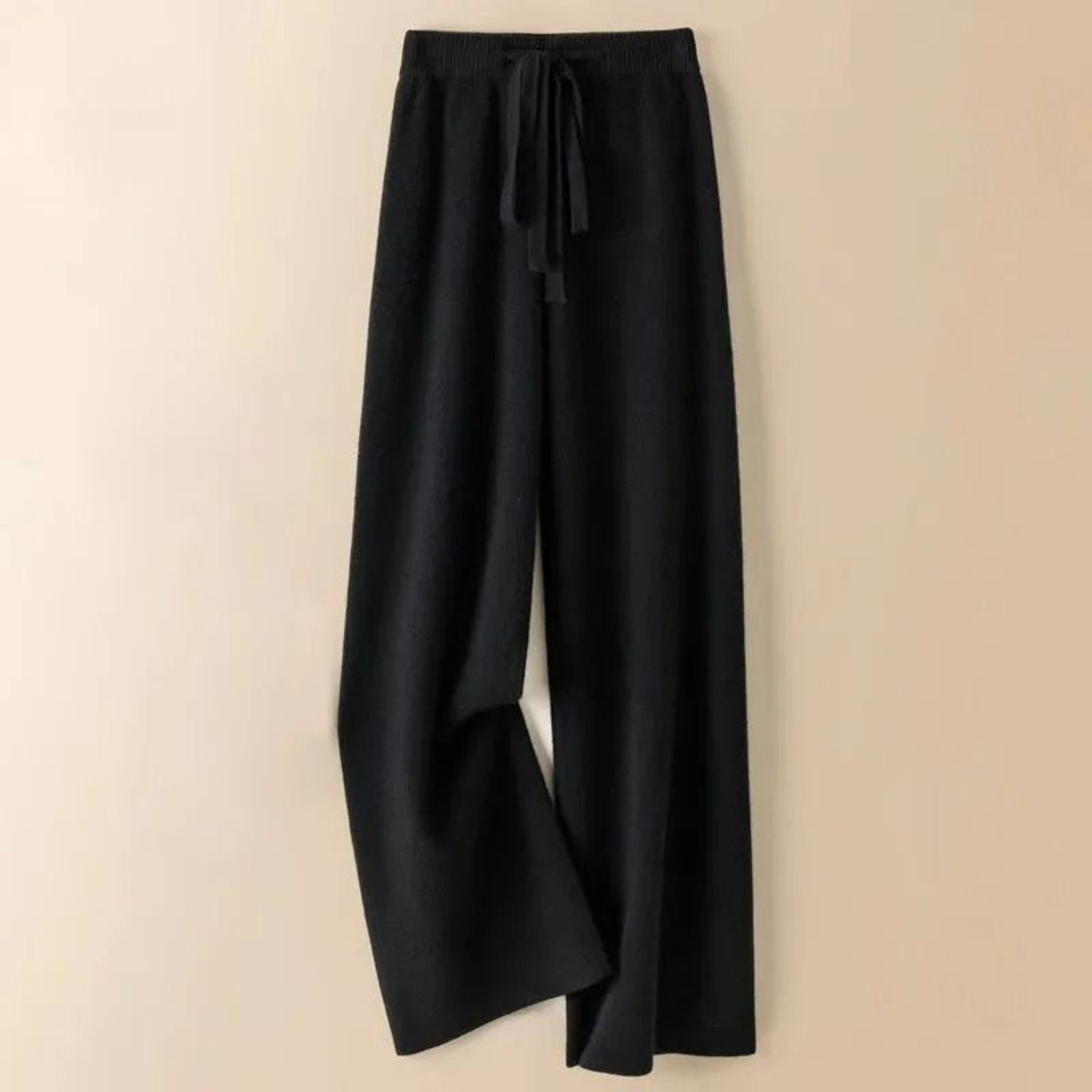 Thick Warm Knitted Casual Pants  Chic Elastic High Waist Straight Trousers 7