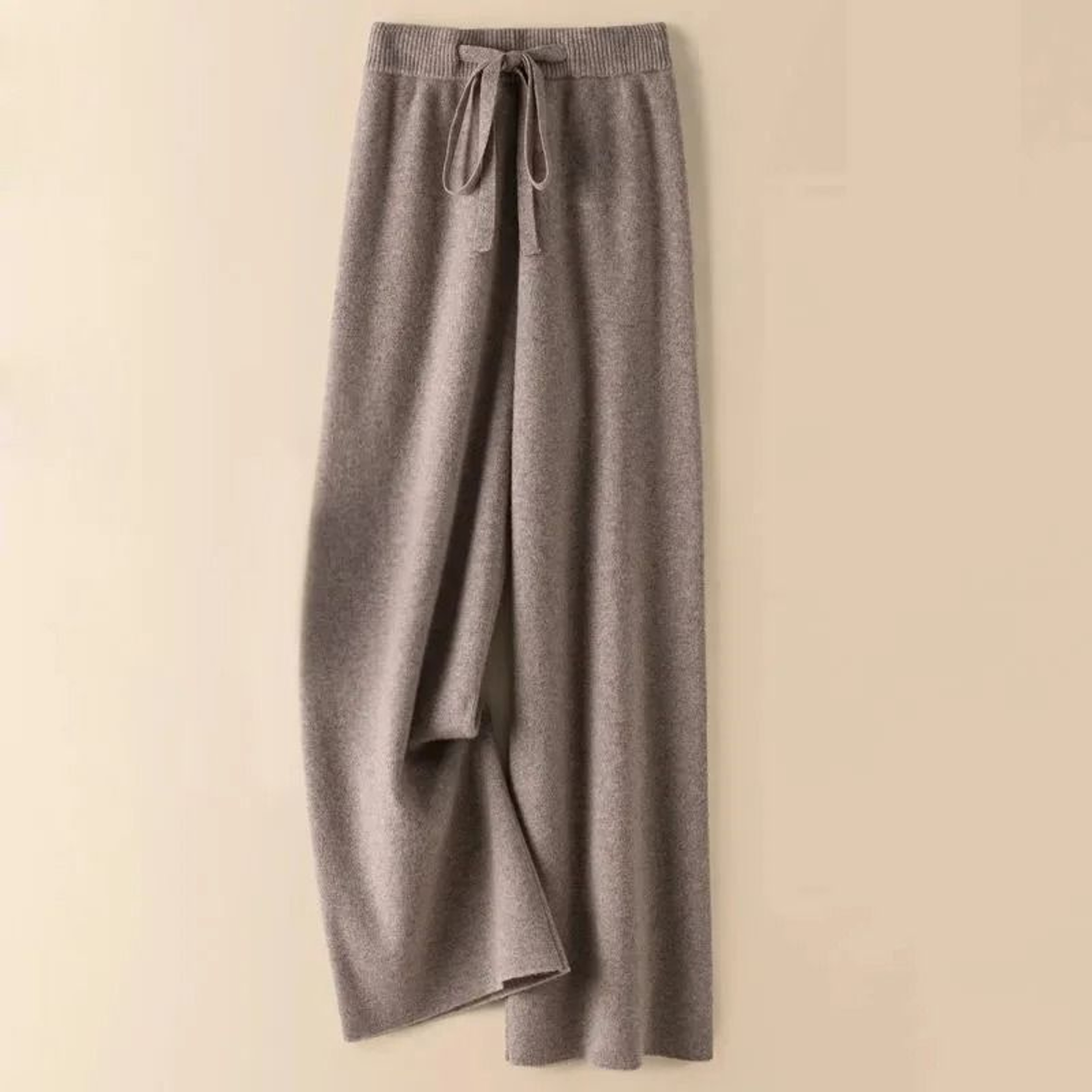 Thick Warm Knitted Casual Pants  Chic Elastic High Waist Straight Trousers 8