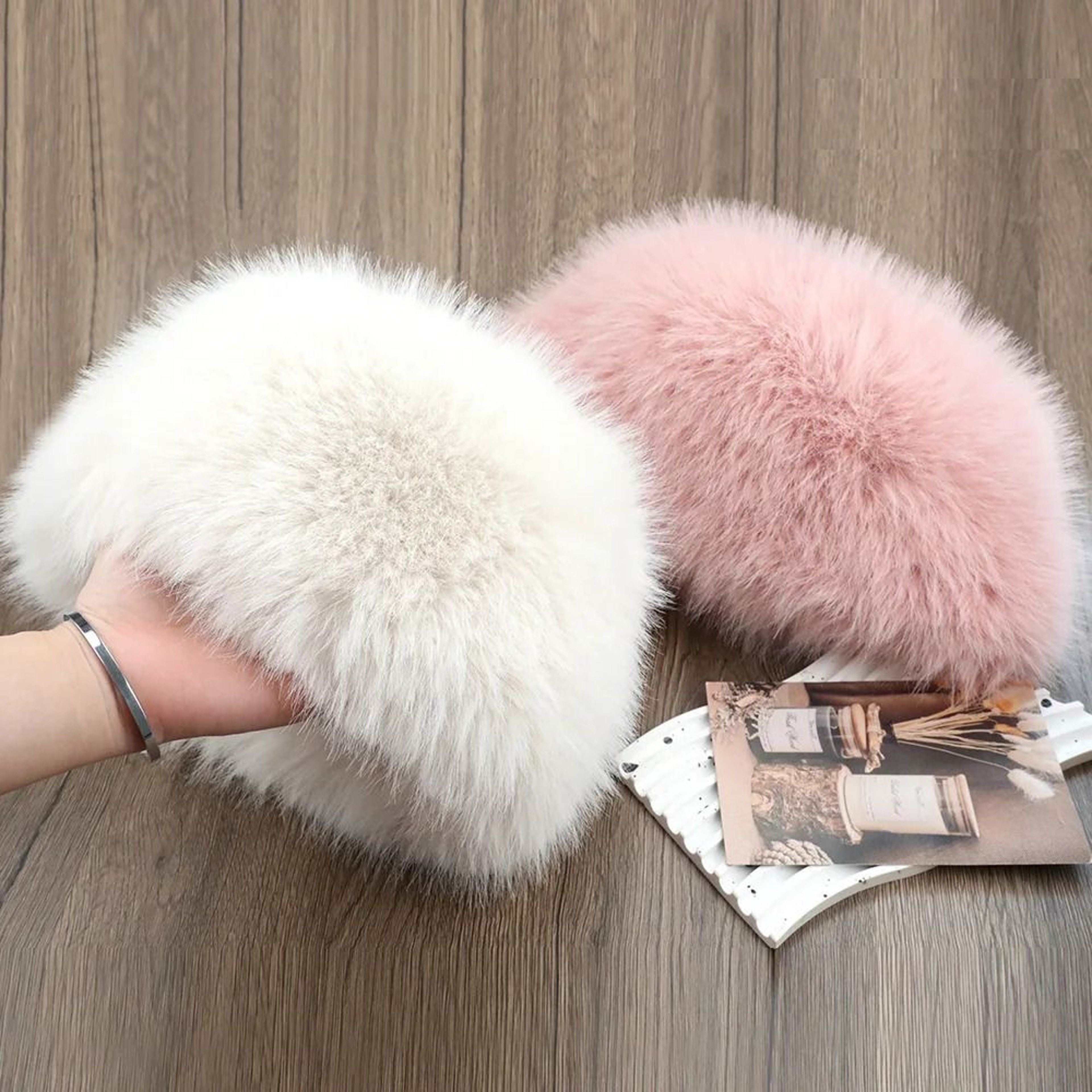 Fluffy Fur Winter Hat  Warm Ear Protection Faux Fox Fur Bomber Cap 3
