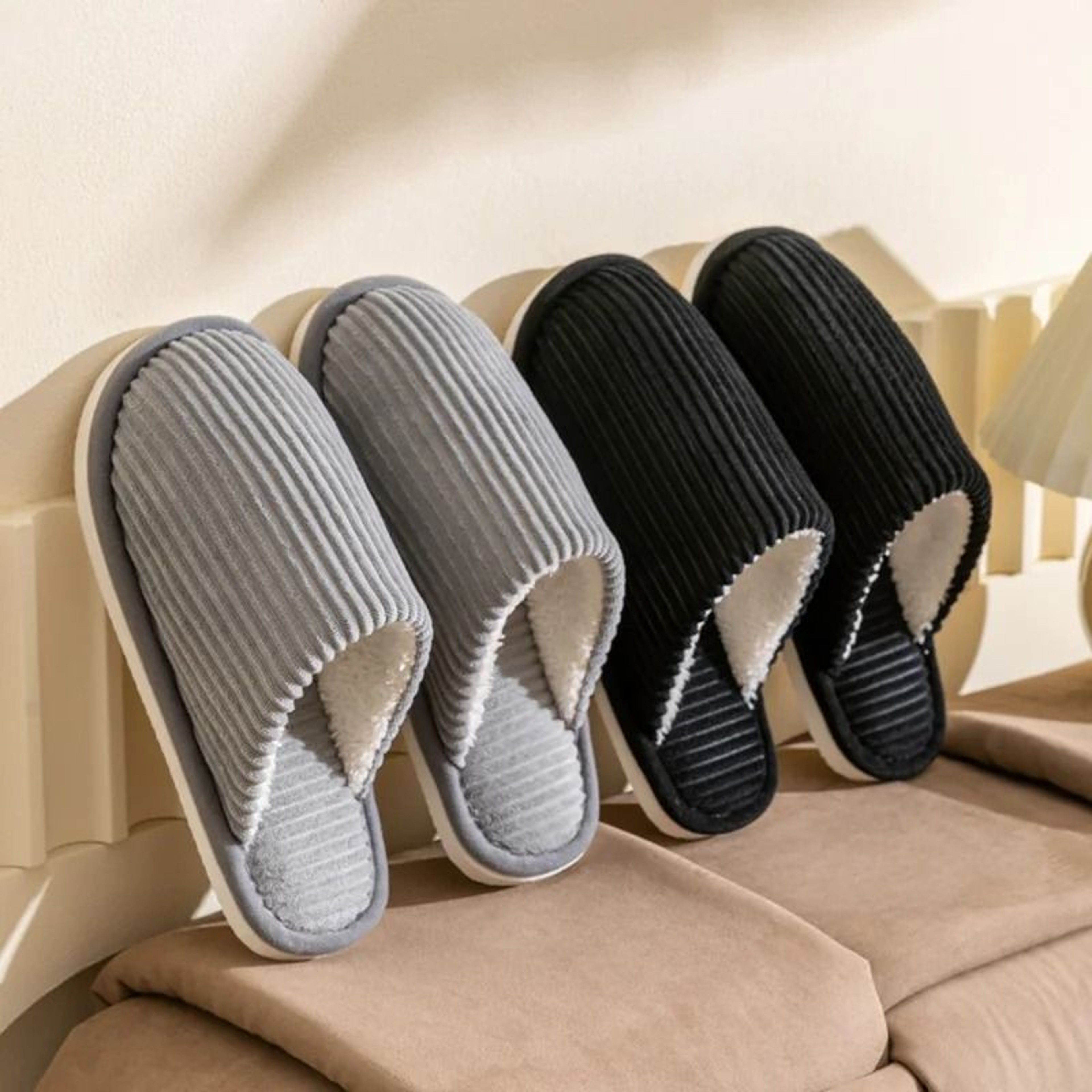 Winter Warm Plush Slippers  Comfortable NonSlip Indoor Home Shoes 0