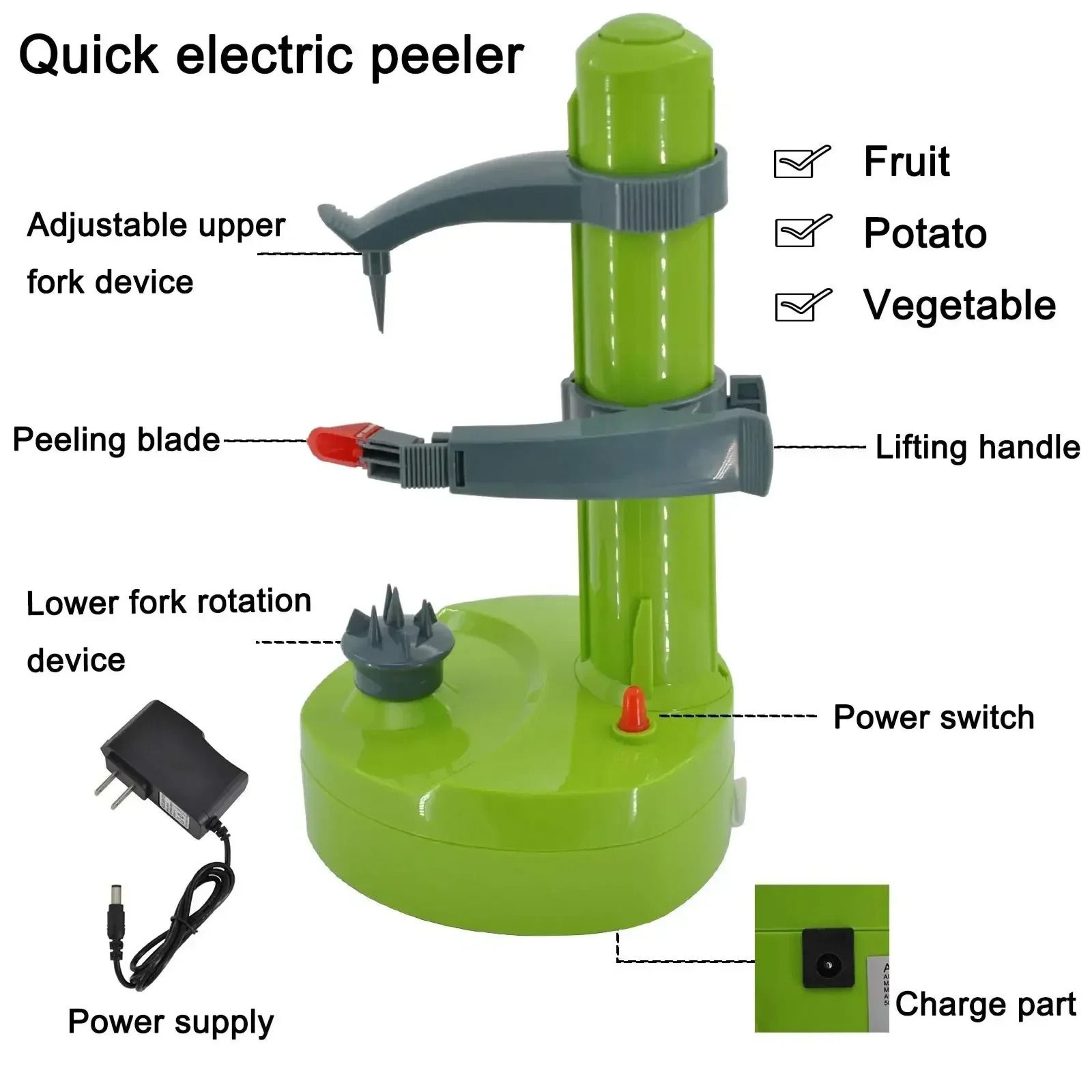 Automatic Electric Peeler  MultiFunction Fruit And Vegetable Tool For Potatoes Apples And Citrus 2