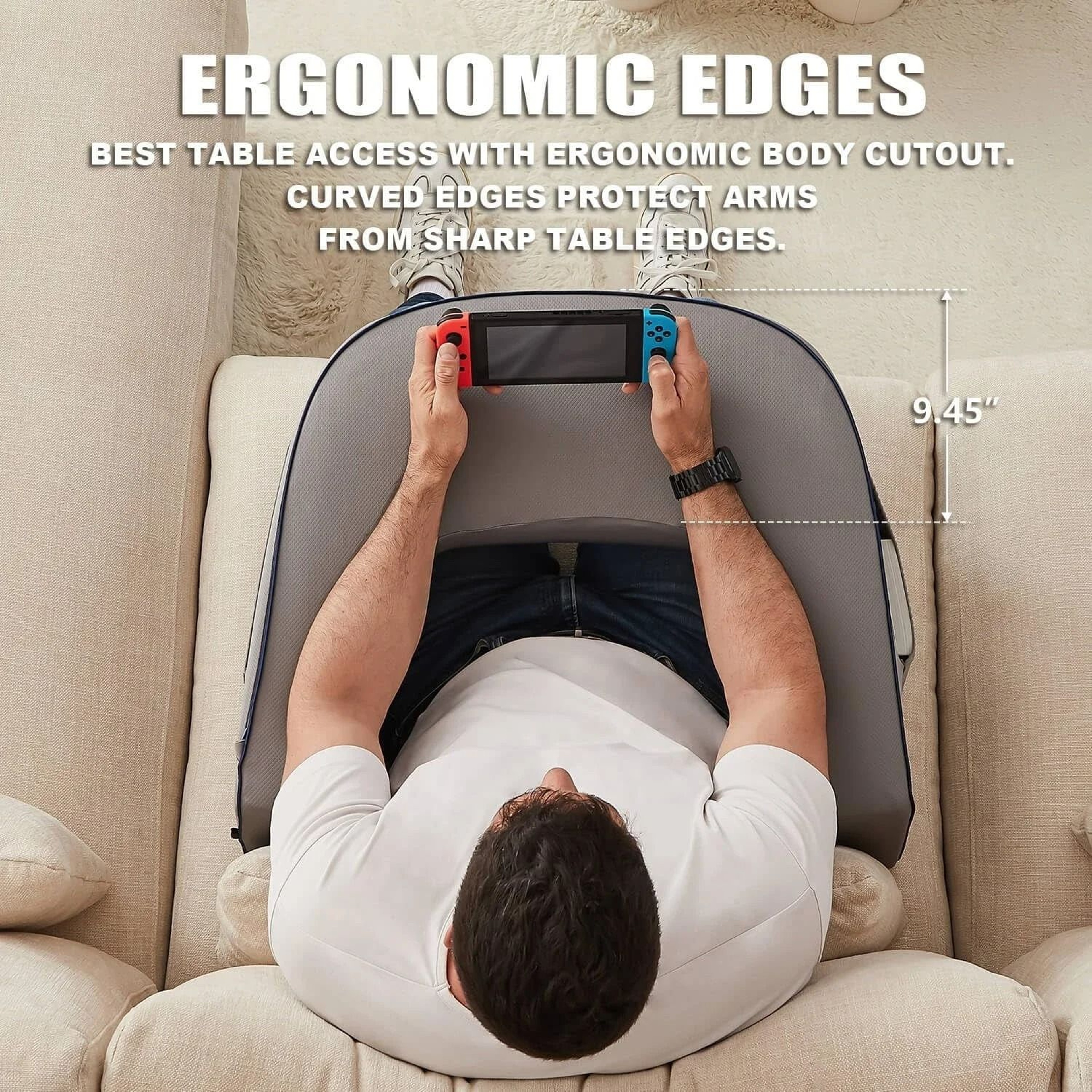 Ergonomic Memory Foam Support Pillow  MultiPurpose Rest For Gaming Reading And Working 3