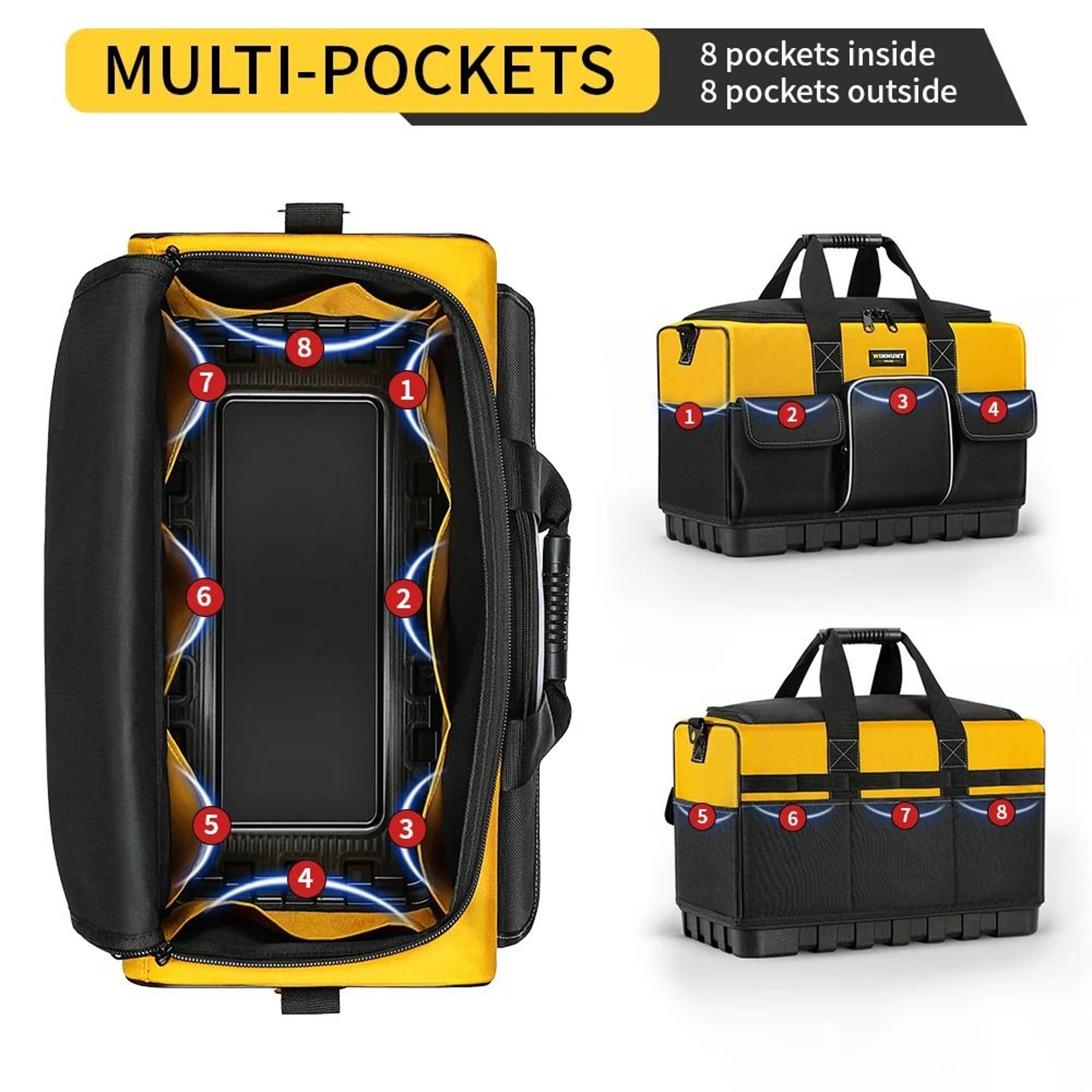 HeavyDuty Tool Bag  Wide Mouth Storage With Waterproof Base 4