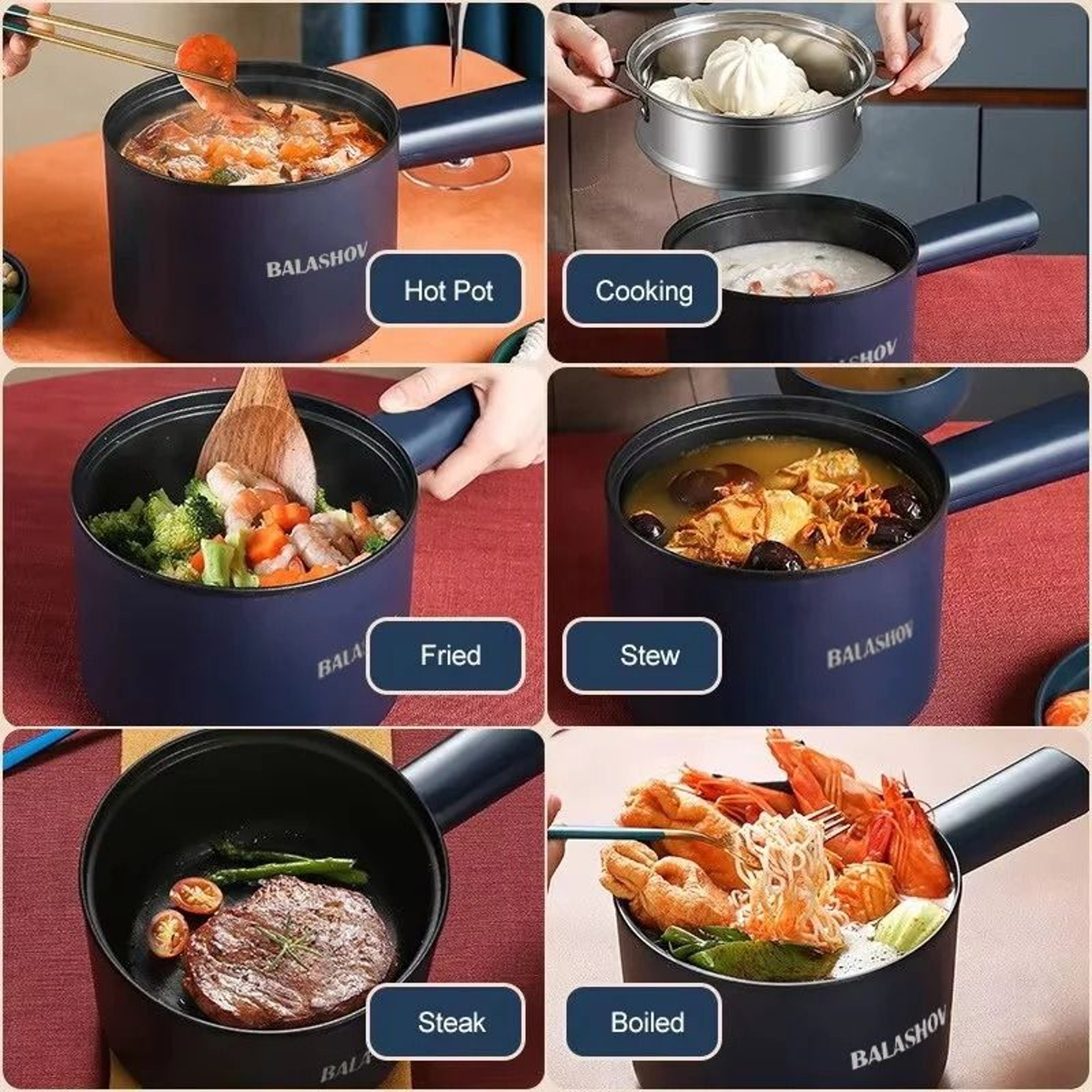 Multifunction Electric Cooker  Compact NonStick Hot Pot For Dormitory And Home Use 3