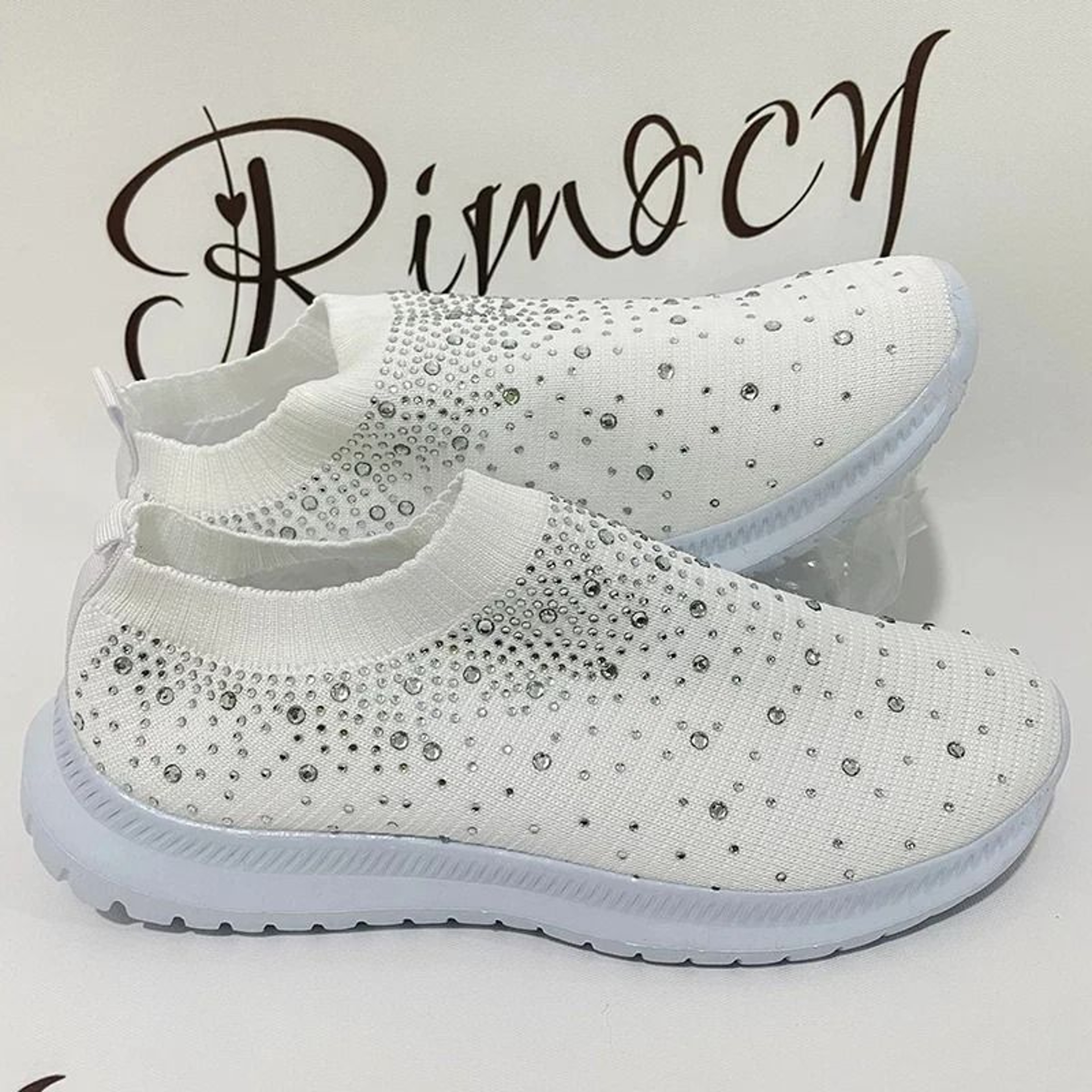 Crystal Breathable Mesh Sneakers  Lightweight Soft Bottom Flats For Women 5