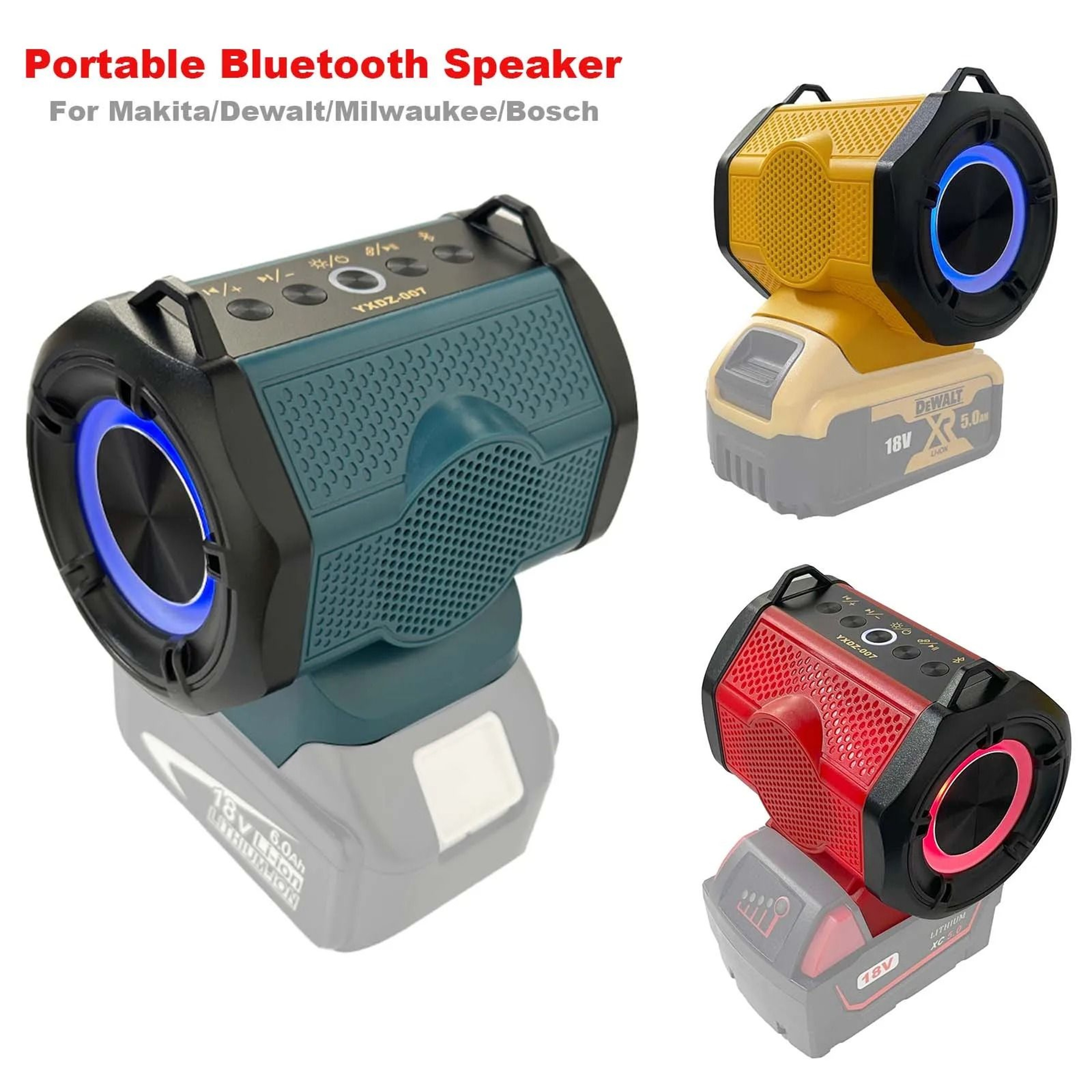 MultiBrand 18V20V Jobsite Bluetooth Speaker  HighPower Amplifier With USBC Charging 0