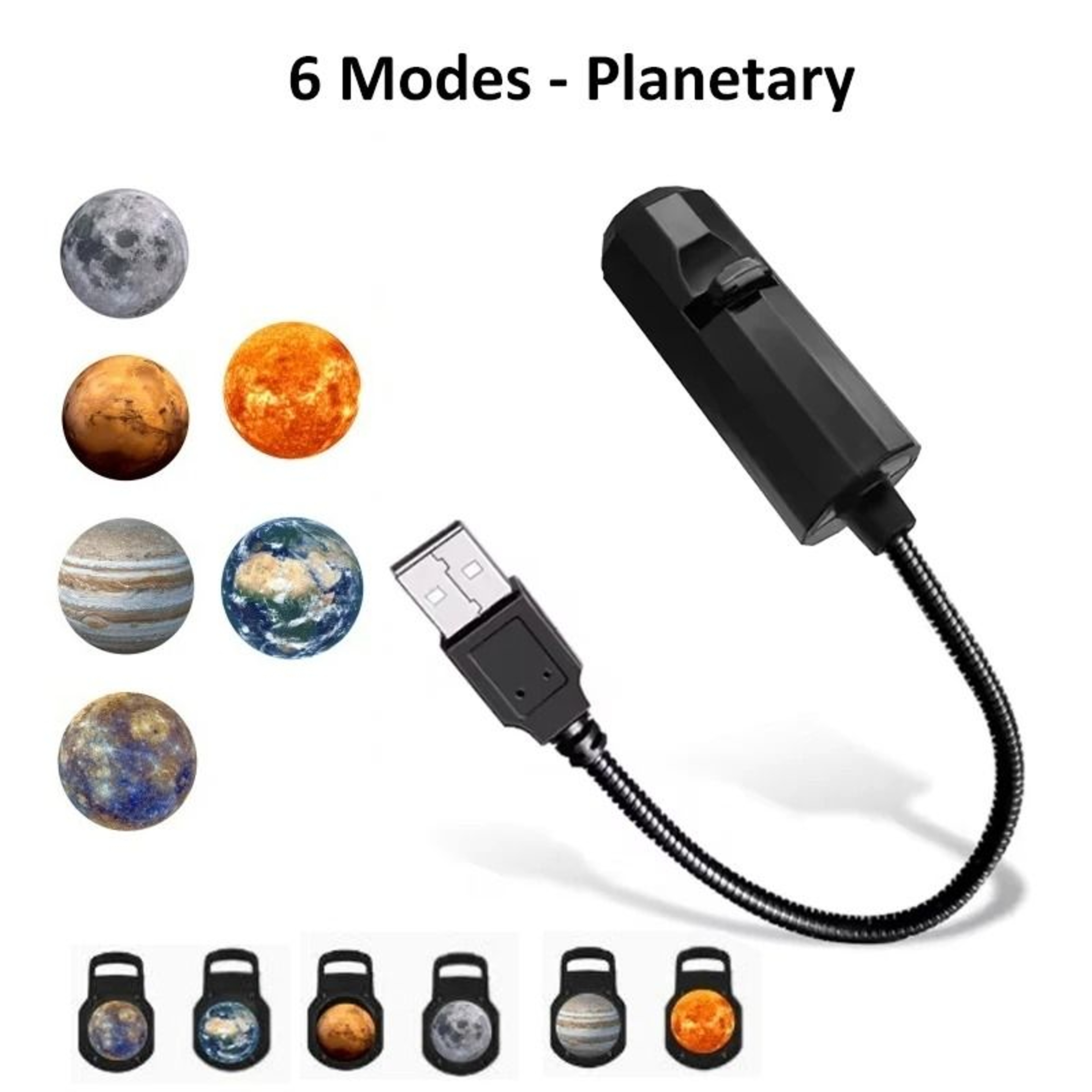 USB LED Galaxy  Planet Projector  360 Rotating MultiPattern Night Light 7