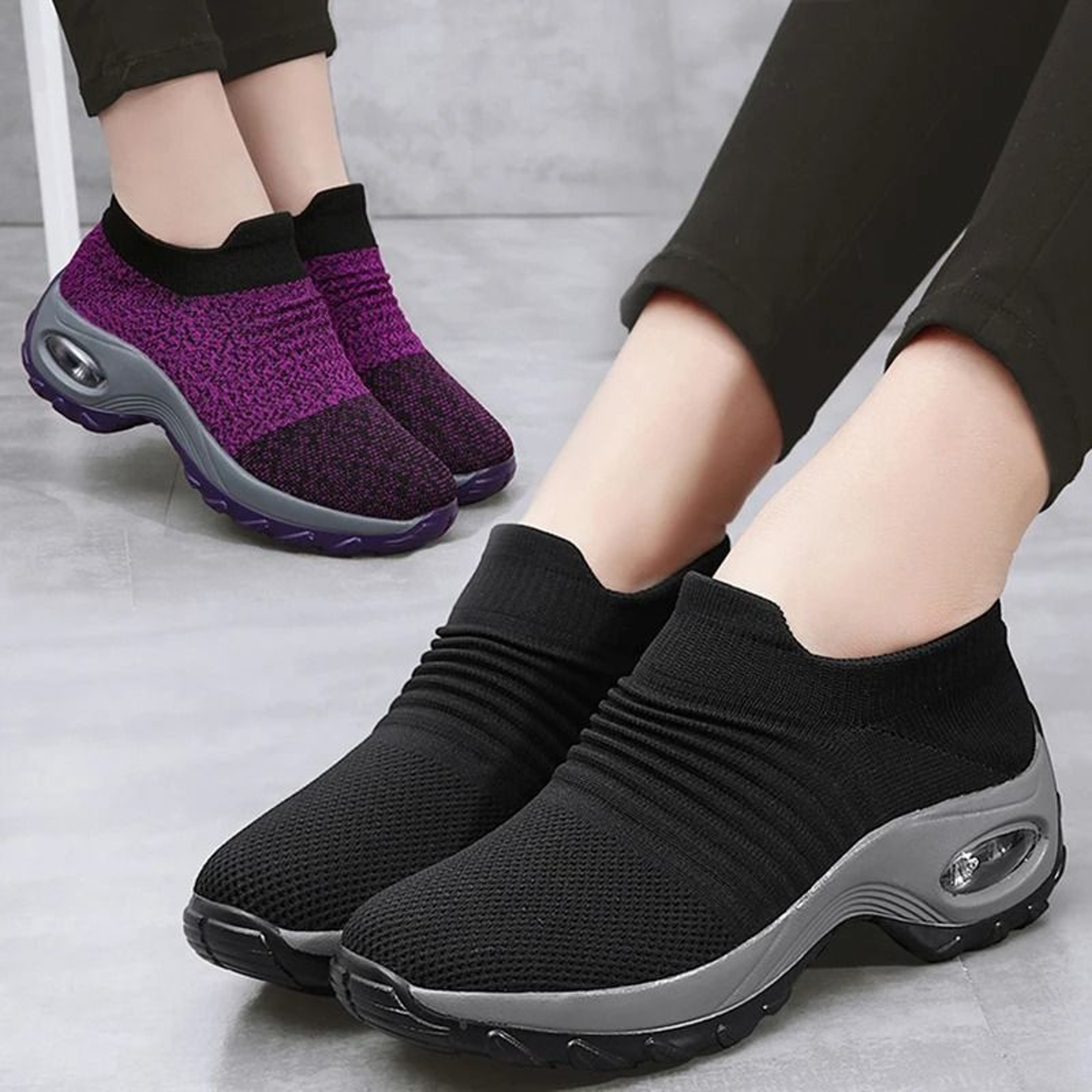 Womens Fashion Platform Sneakers  Casual SlipOn Trainers For Everyday Comfort 0