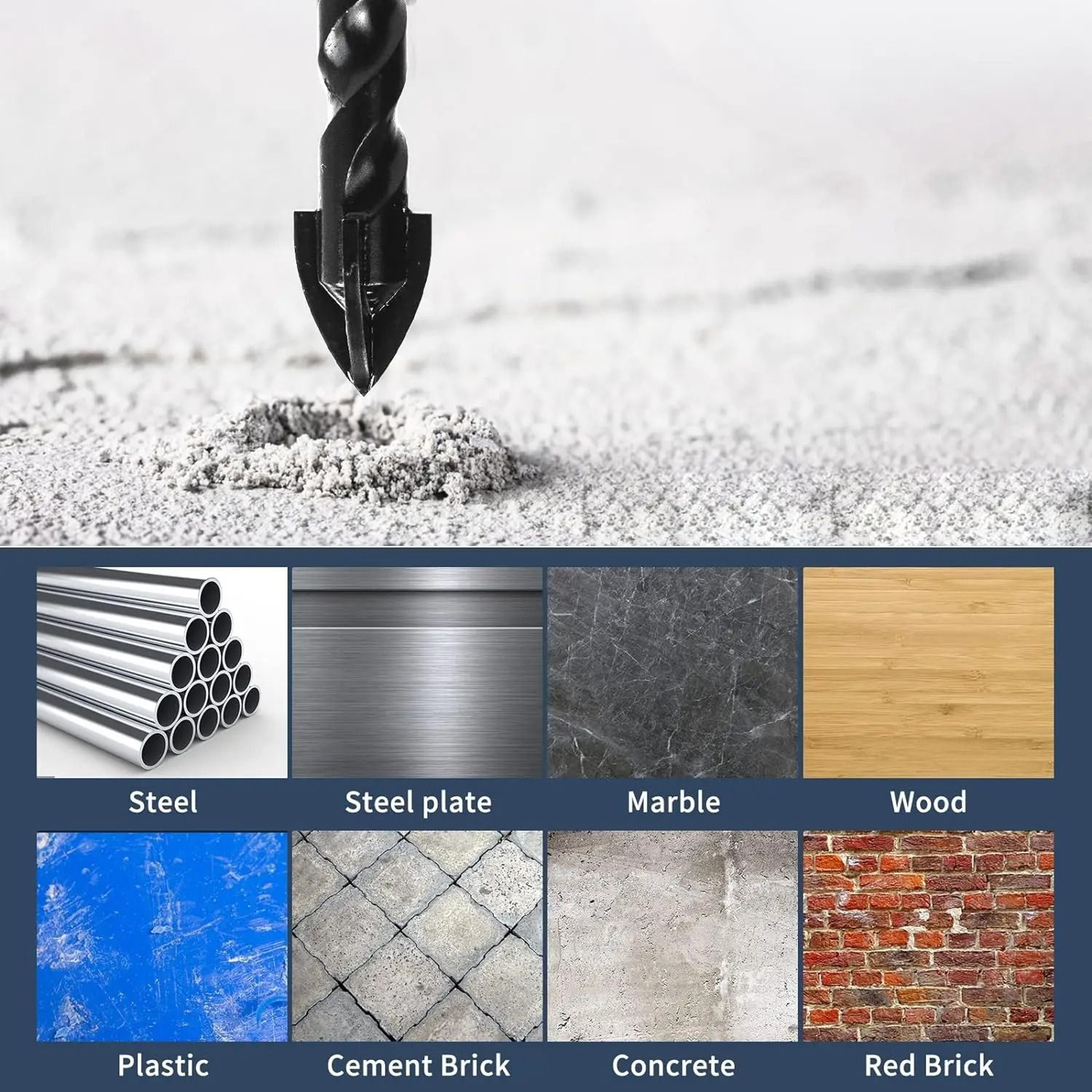 10Piece Tungsten Carbide Drill Bit Set  HeavyDuty Cross Head Bits For MultiMaterial Drilling 3