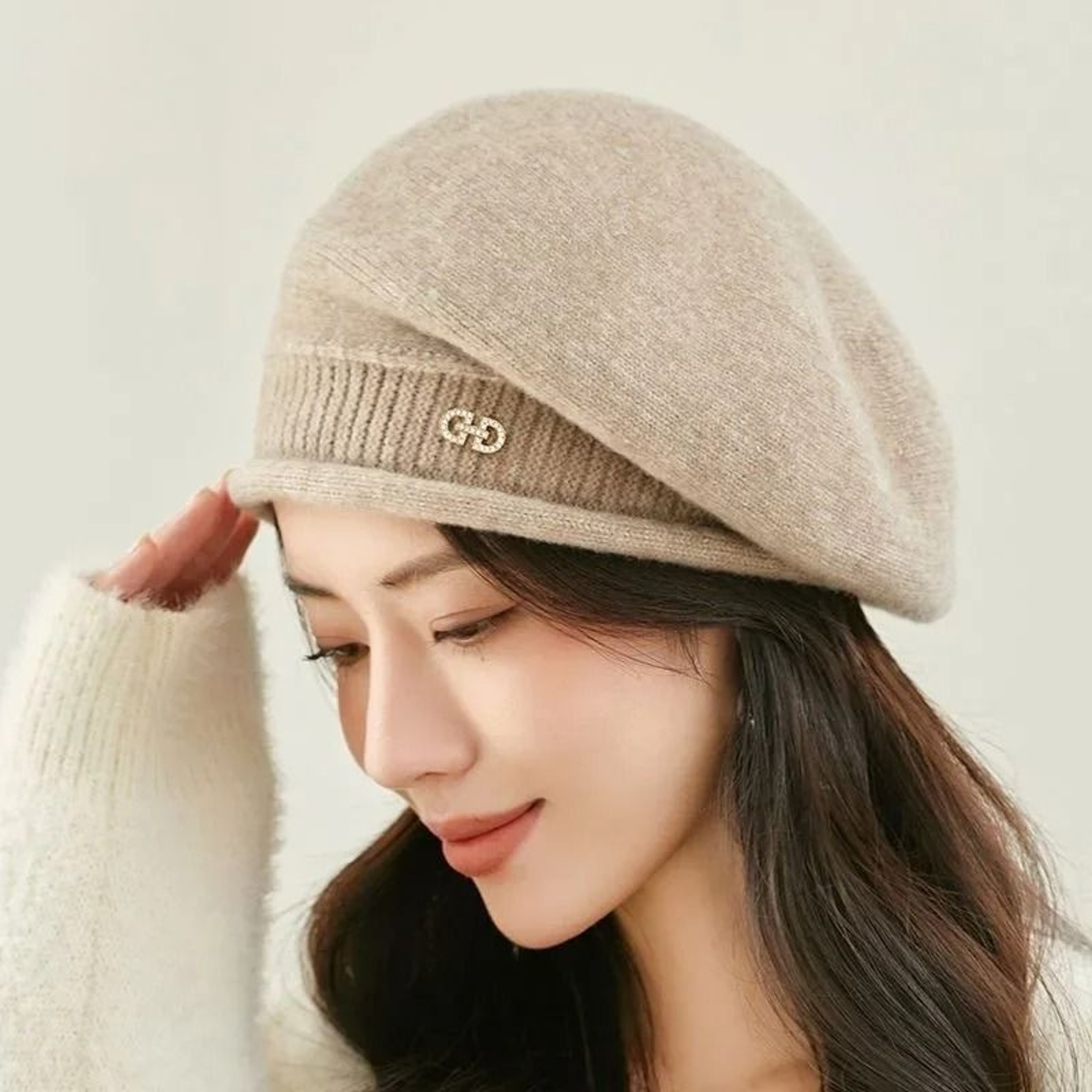 Womens Elastic Knit Beanie  Soft  Comfortable WoolBlend Thermal Cap For Autumn  Winter 6