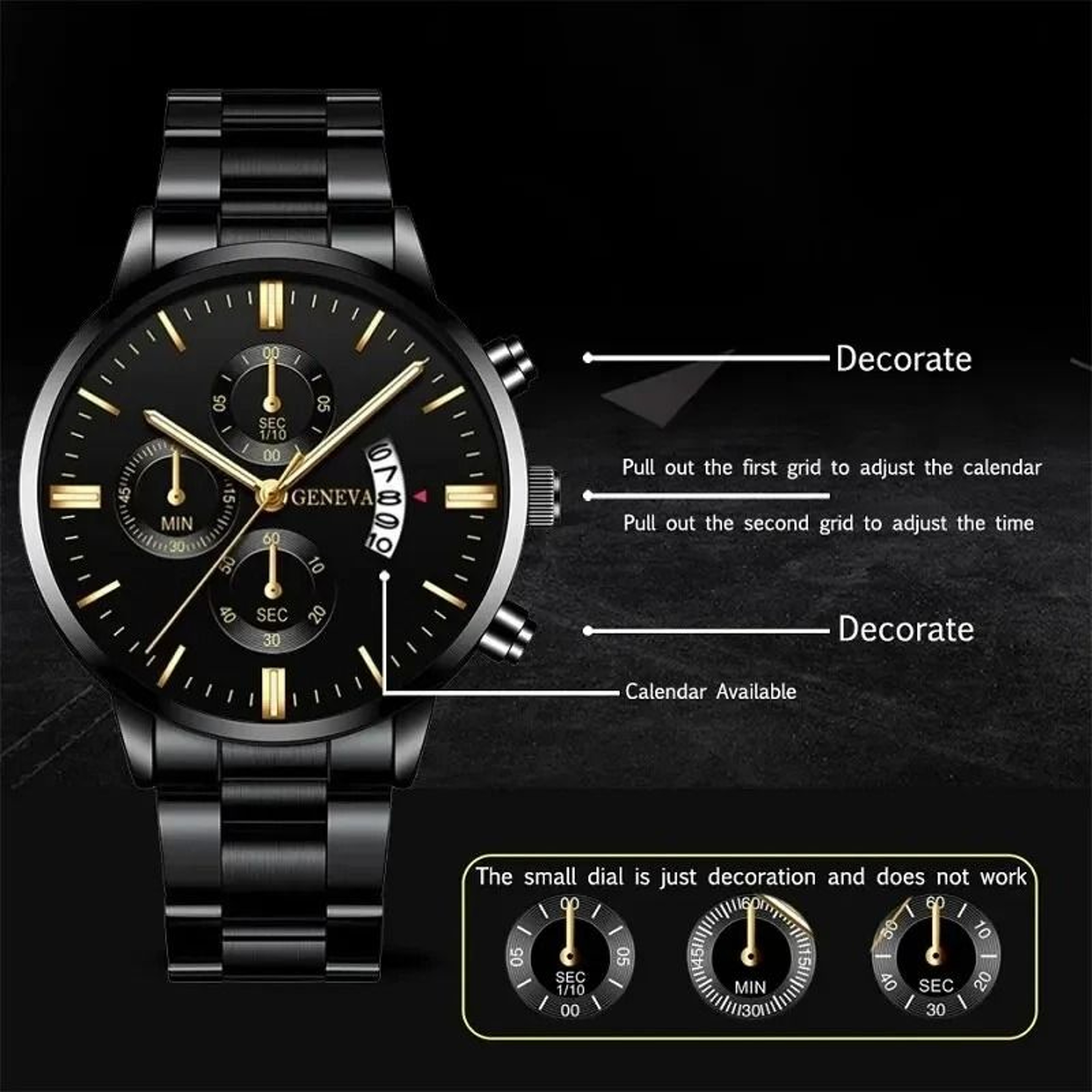 Luxury Mens Business Sports Watch  Precision Quartz Wristwatch With Calendar 2