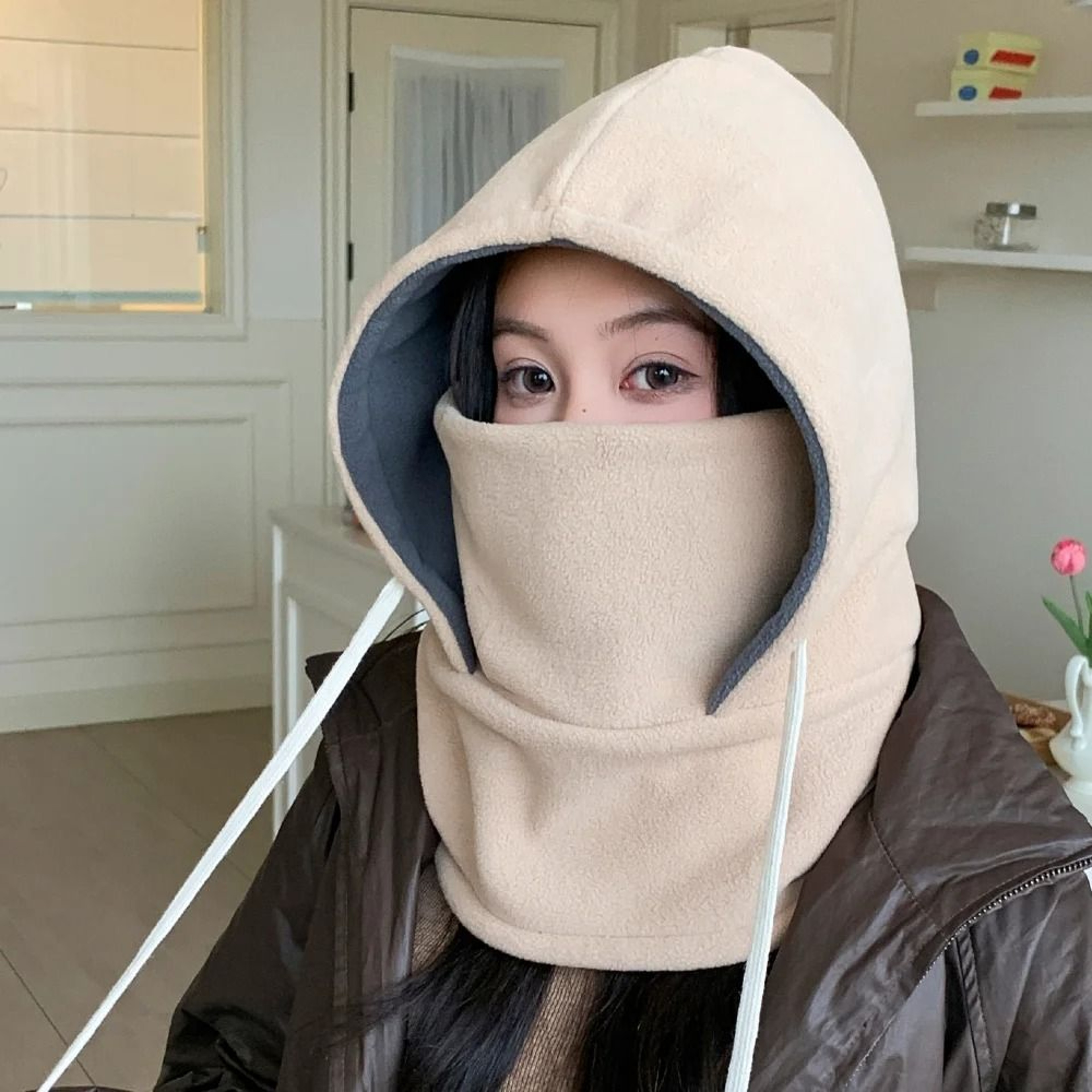 Unisex Winter Balaclava Hat  Windproof Thermal Cap With Integrated Face Mask 4