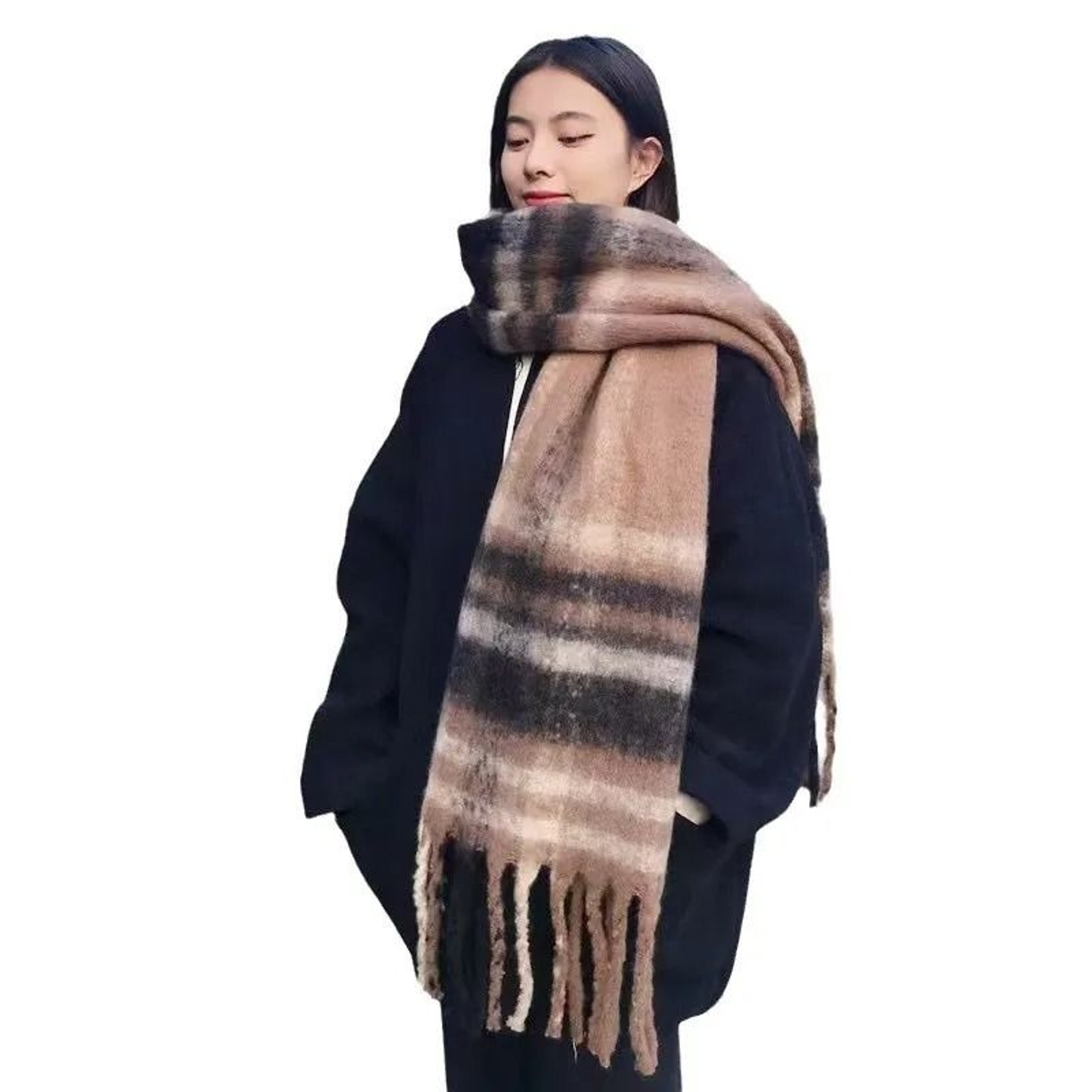 Luxury Cashmere Pashmina Shawl  ExtraLong Winter Thick Warm Scarf With Tassels 4